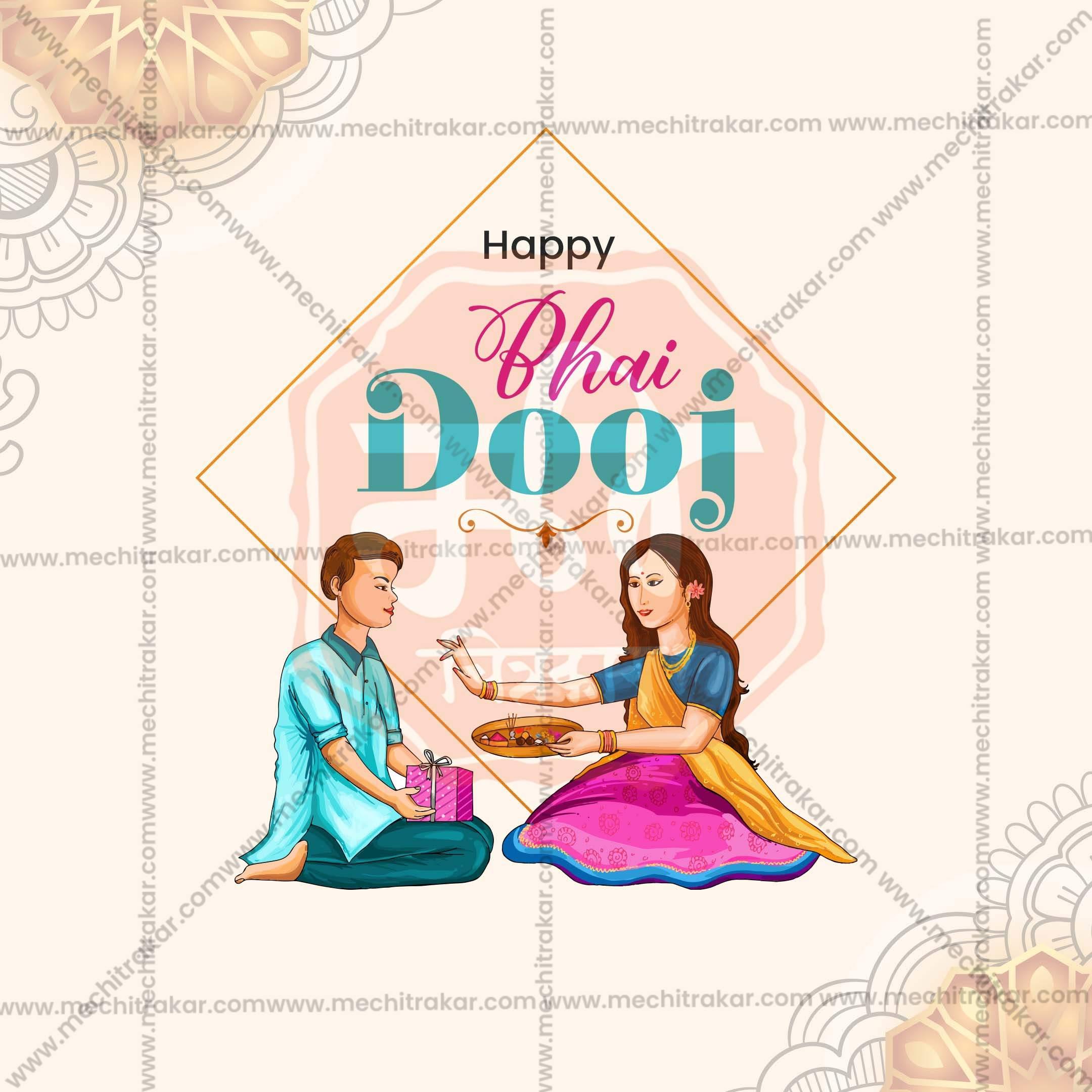 Professional Bhai Dooj, Bhaubeej Template Design in Marathi, Hindi, and English - High-Quality Editable PSD and JPG by Me Chitrakar
