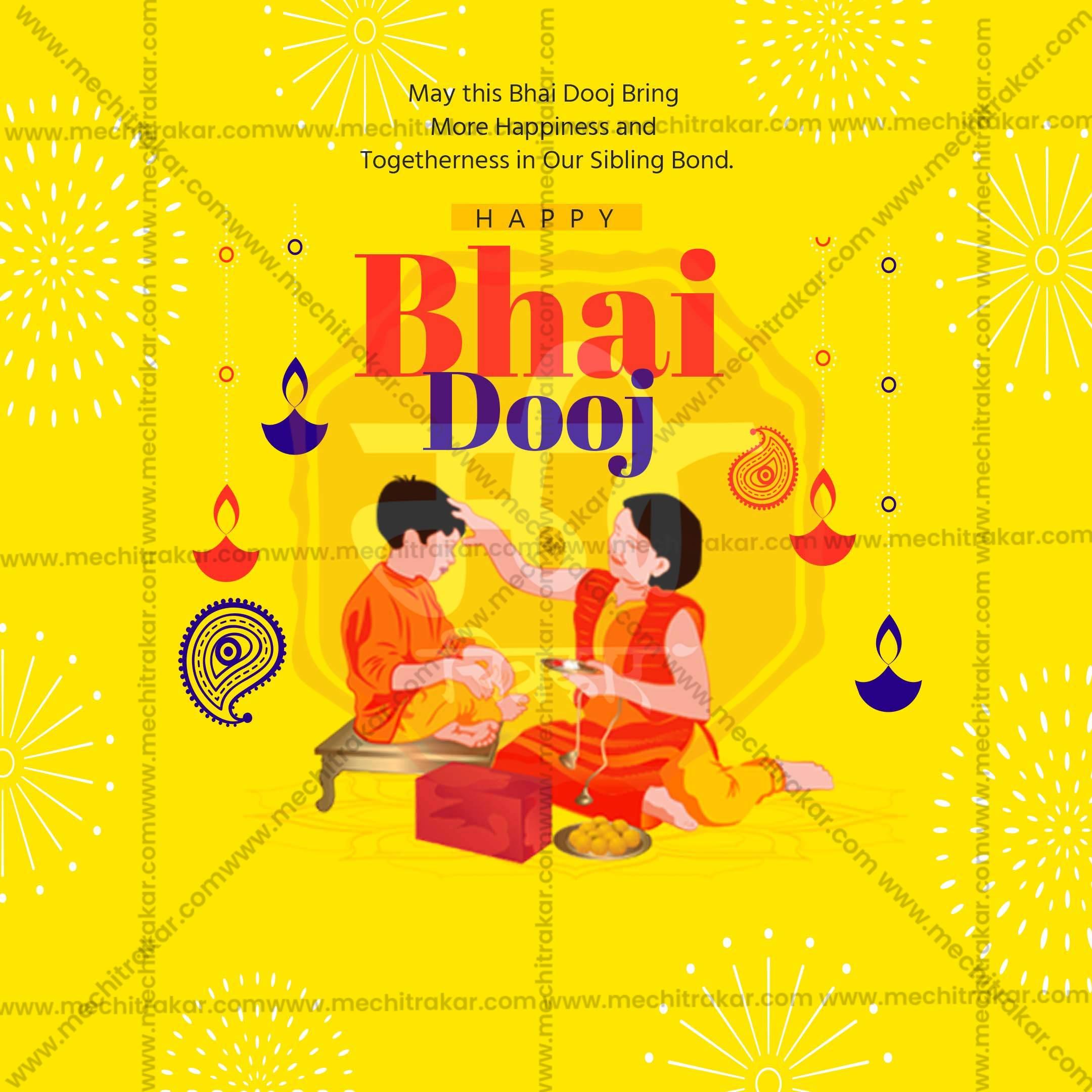 Stunning Bhai Dooj, Bhaubeej editable Banner in Marathi, Hindi, and English - Editable PSD and JPG by Me Chitrakar