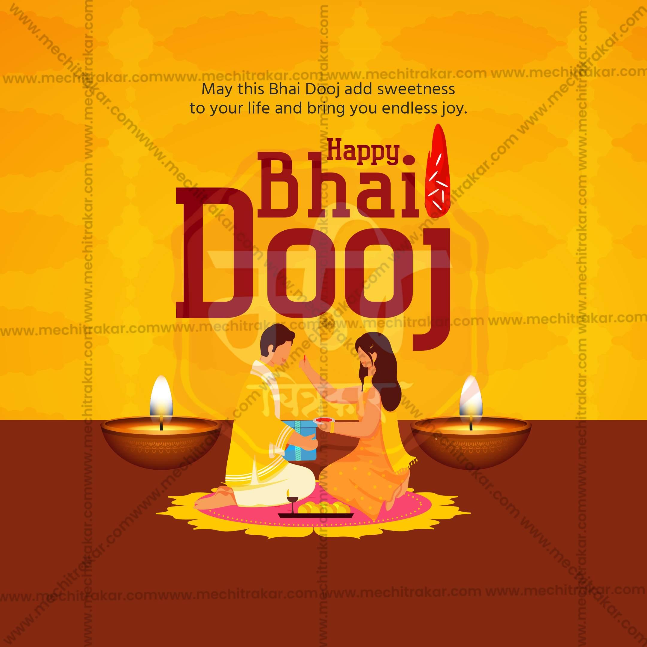 High-Quality Bhai Dooj, Bhaubeej editable Flyer in Marathi, Hindi, and English - Editable PSD and JPG by Me Chitrakar