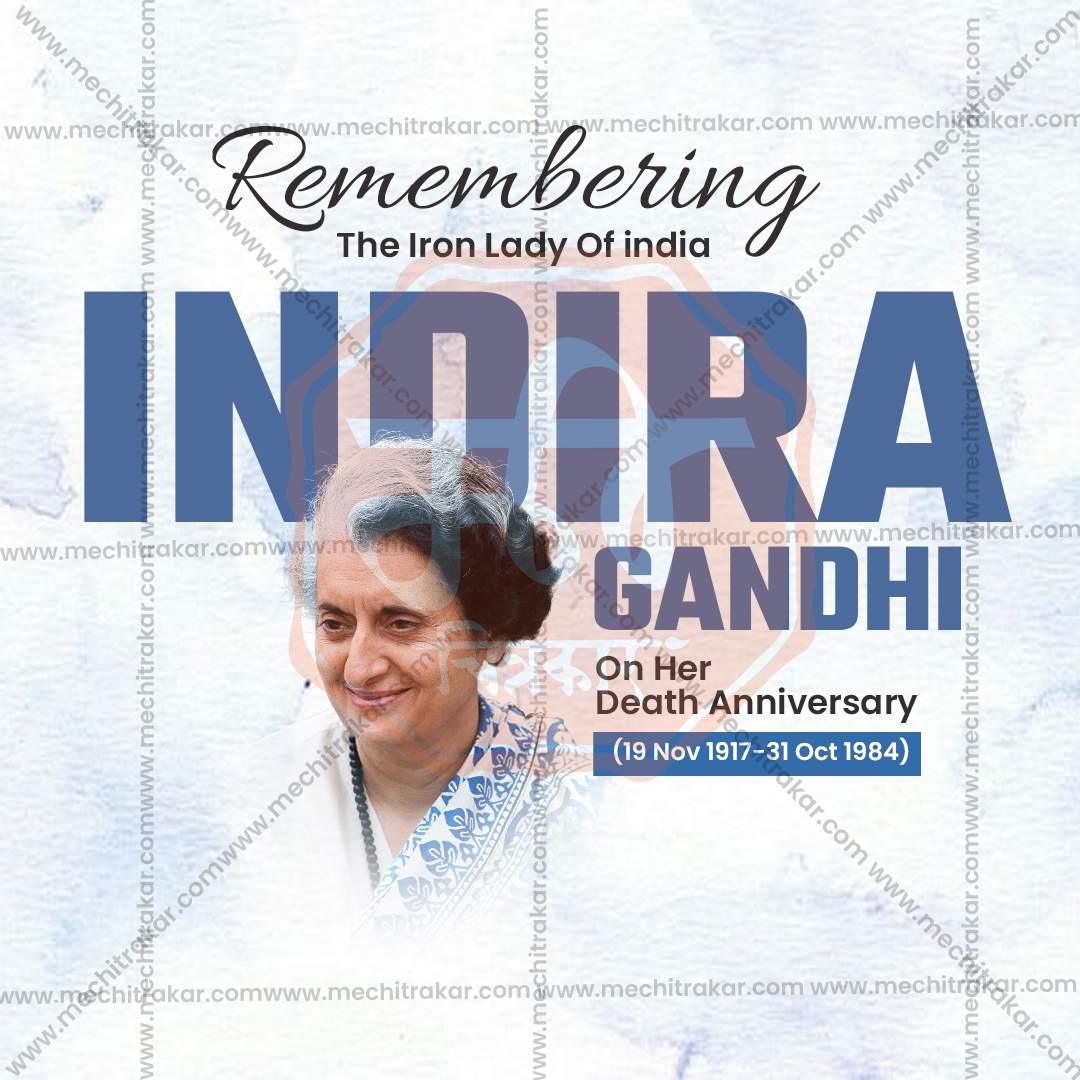 HighQuality Indira Gandhi Death Anniversary Festival Flyer in Marathi, Hindi, and English