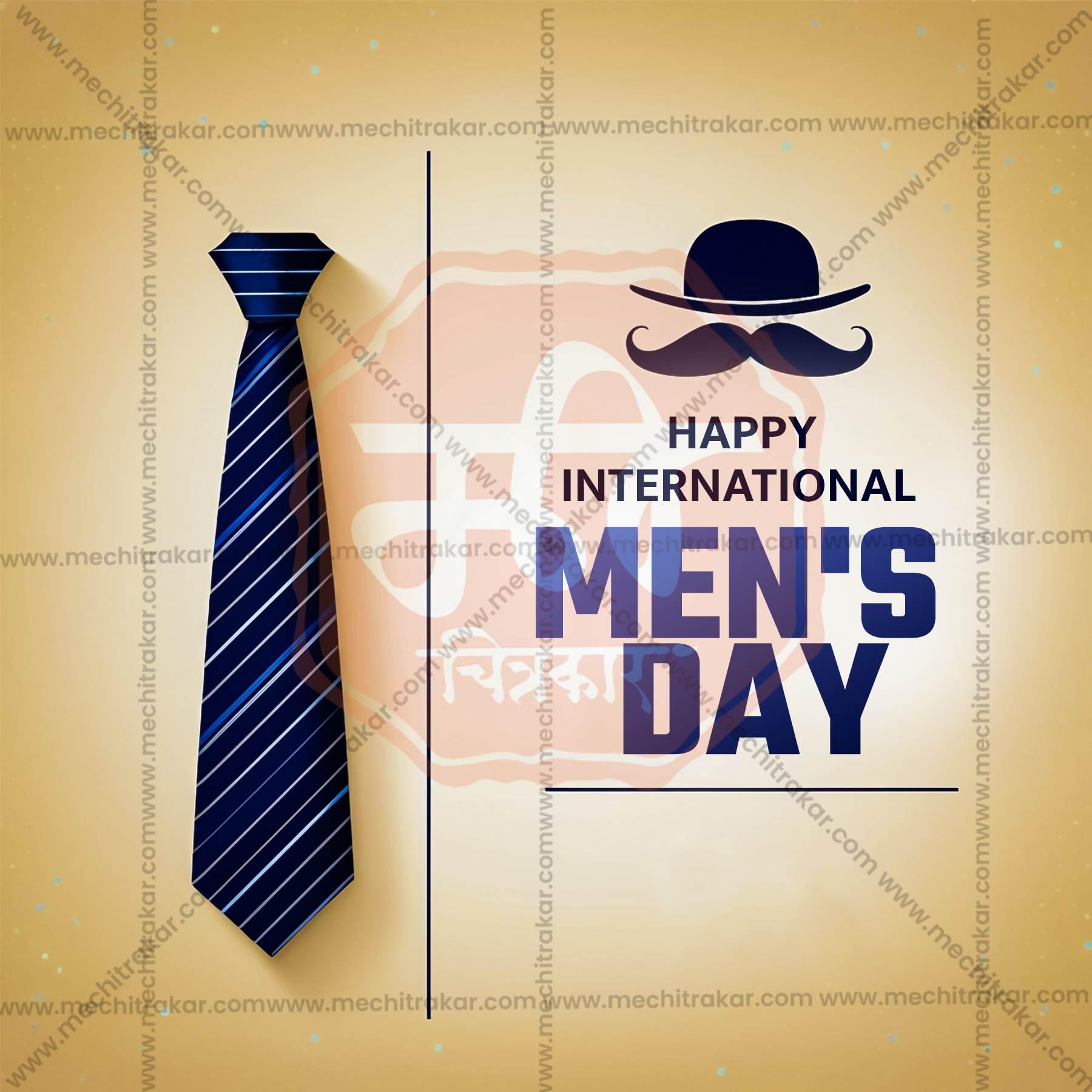 Professional International Men's Day Template Design in Marathi, Hindi, and English - High-Quality Editable PSD and JPG by Me Chitrakar