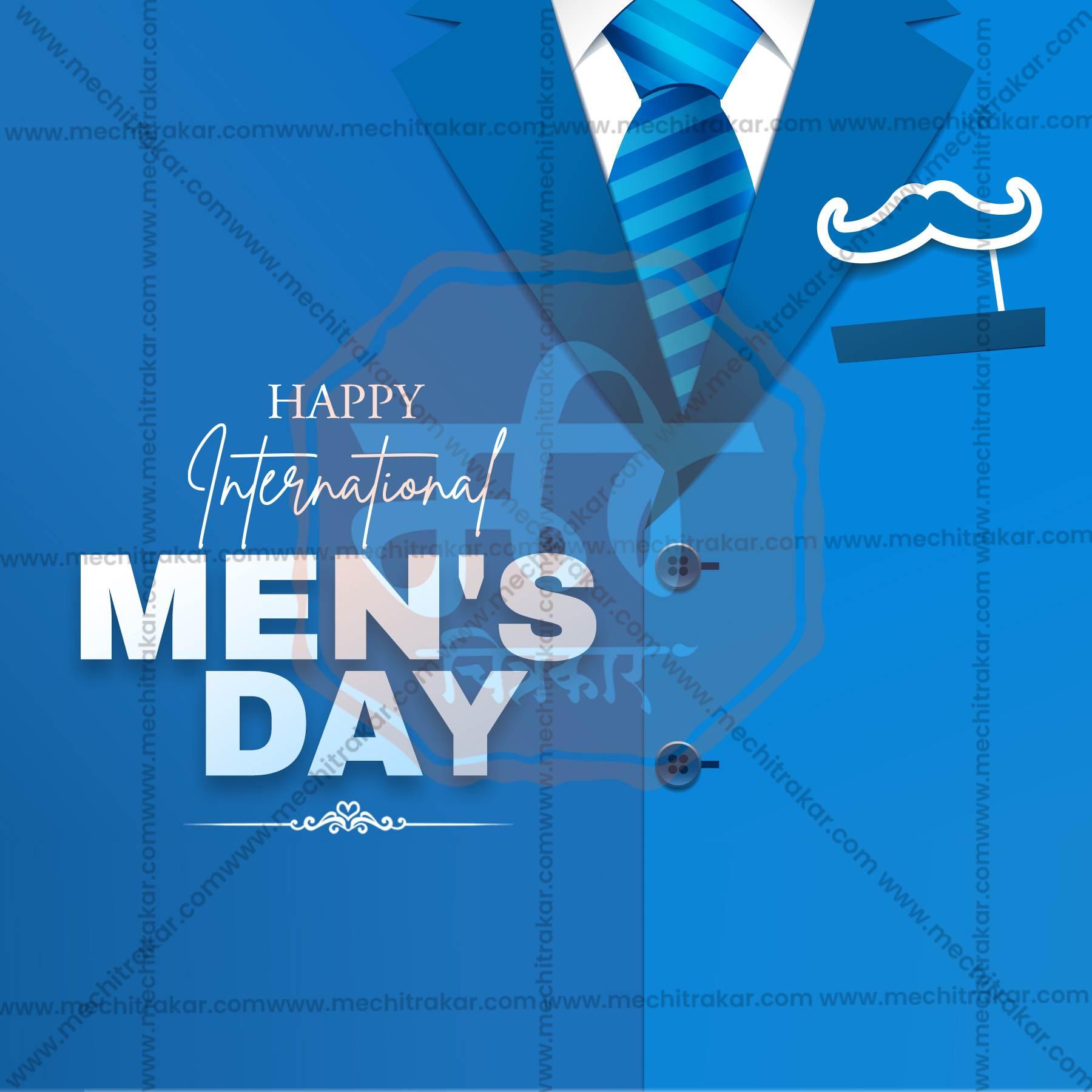 Beautiful International Men's Day Event Poster in Marathi, Hindi, and English - High-Quality Editable PSD and JPG by Me Chitrakar
