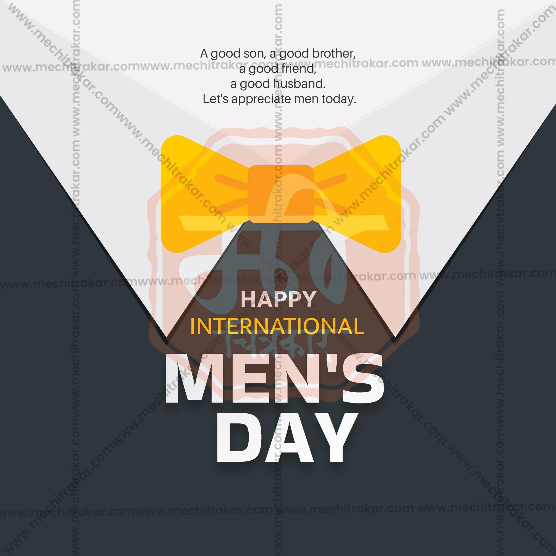 High-Quality International Men's Day Festival Flyer in Marathi, Hindi, and English - Editable PSD and JPG by Me Chitrakar