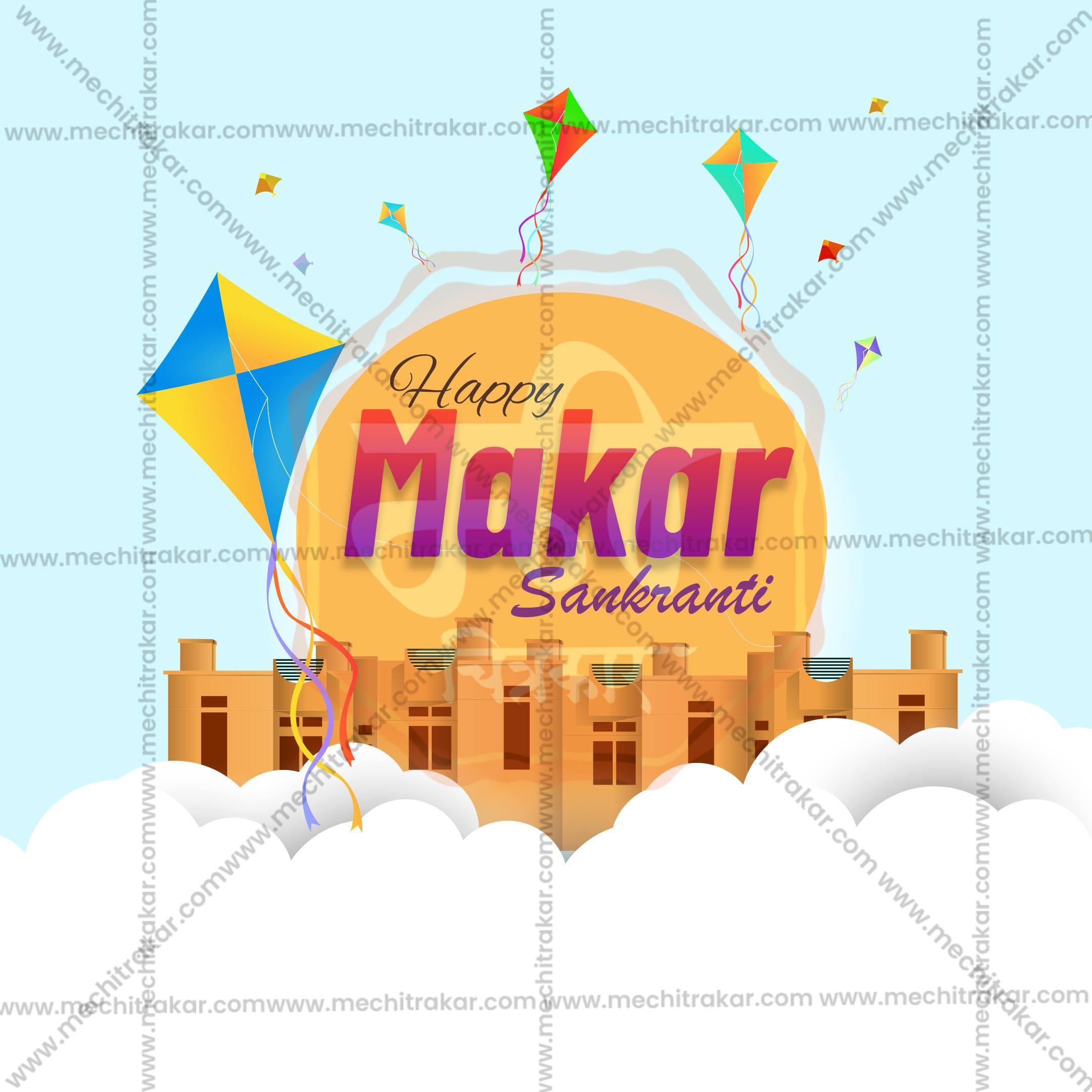 Attractive Makar Sankranti editable Banner in Marathi, Hindi, and