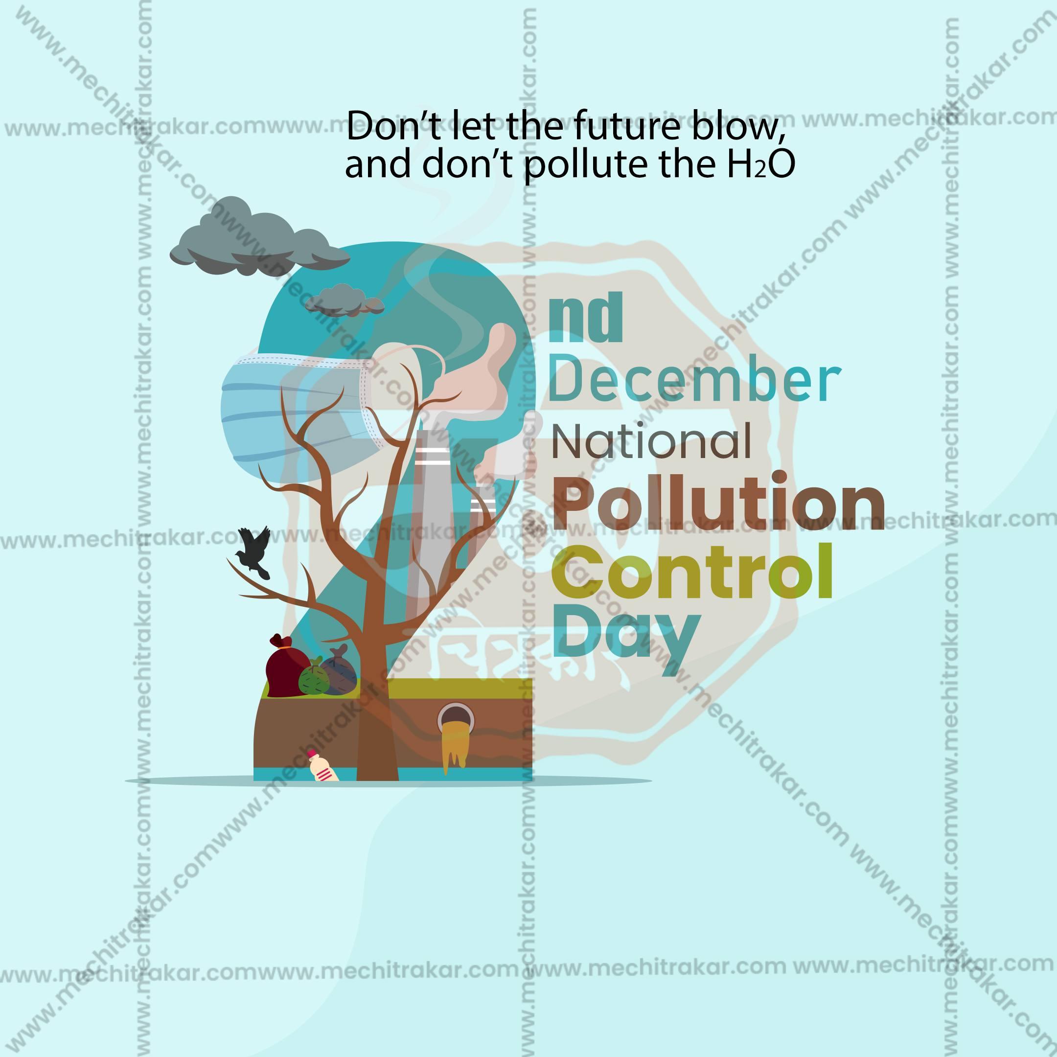 Creative National Pollution Control Day editable Poster in Marathi, Hindi, and English - Editable PSD and JPG by Me Chitrakar