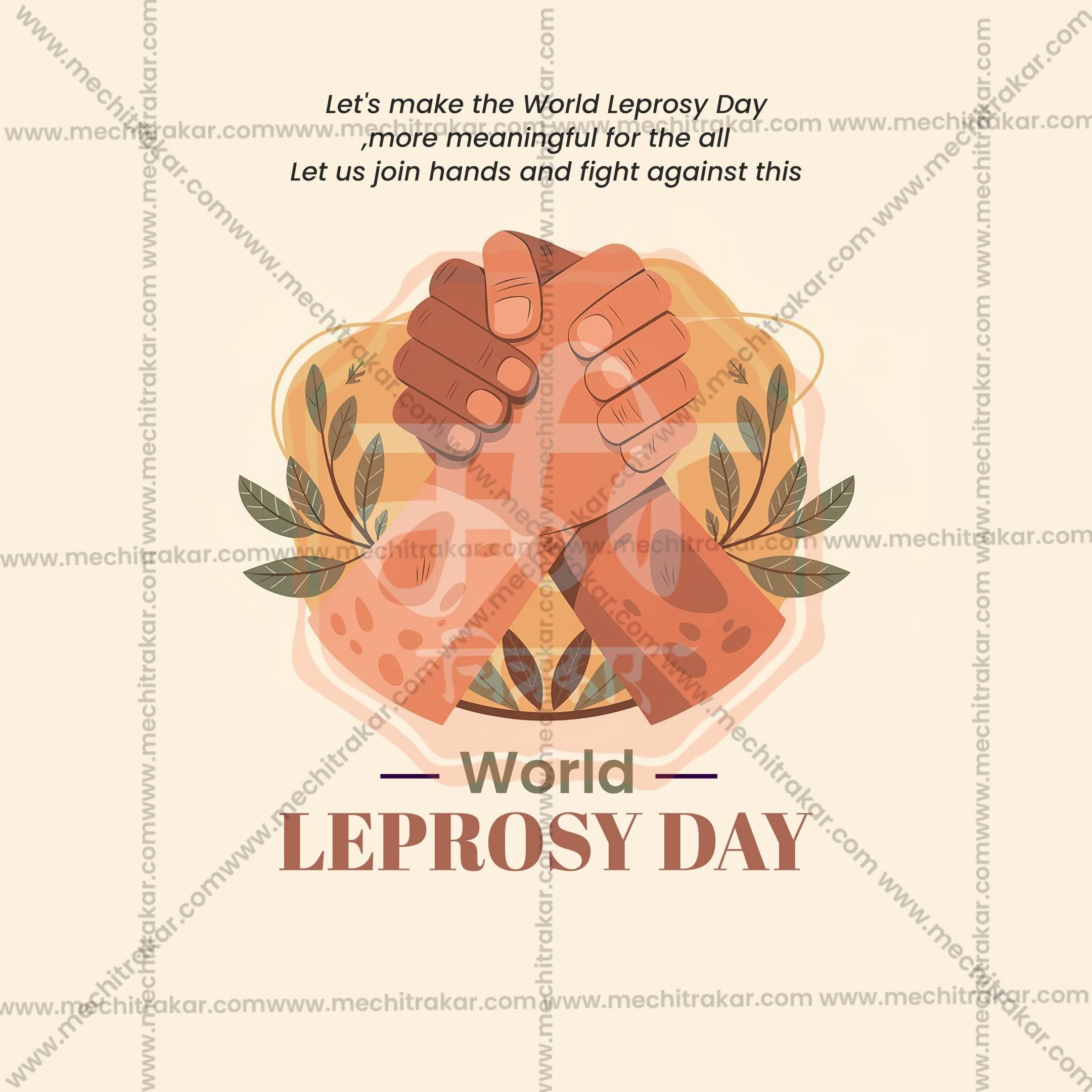 Professional World Leprosy Day Template Design for Social Media in Marathi, Hindi, and English - PSD and JPG by Me Chitrakar