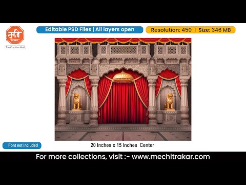 Navratri Theme Backdrop Design – High-Quality Editable PSD File | Me Chitrakar | BBK0925-33