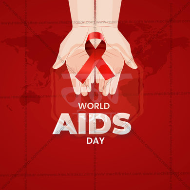 Professional World AIDS Day Template Design for Social Media in Marathi, Hindi, and English - PSD and JPG by Me Chitrakar