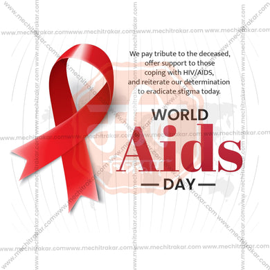 Stunning World AIDS Day editable Banner in Marathi, Hindi, and English - Editable PSD and JPG by Me Chitrakar