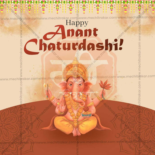 Professional Ananta Chaturdashi Template Design in Marathi, Hindi, and English - High-Quality Editable PSD  by Me Chitrakar
