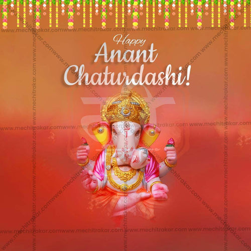 High-Quality Ananta Chaturdashi Festival Social Media Post in Marathi, Hindi, and English - PSD  by Me Chitrakar