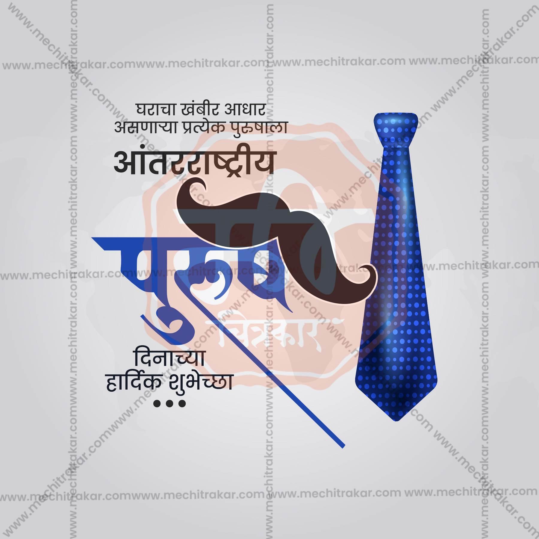 Stunning International Men's Day Festival Banner in Marathi, Hindi, and English - Editable PSD and JPG by Me Chitrakar