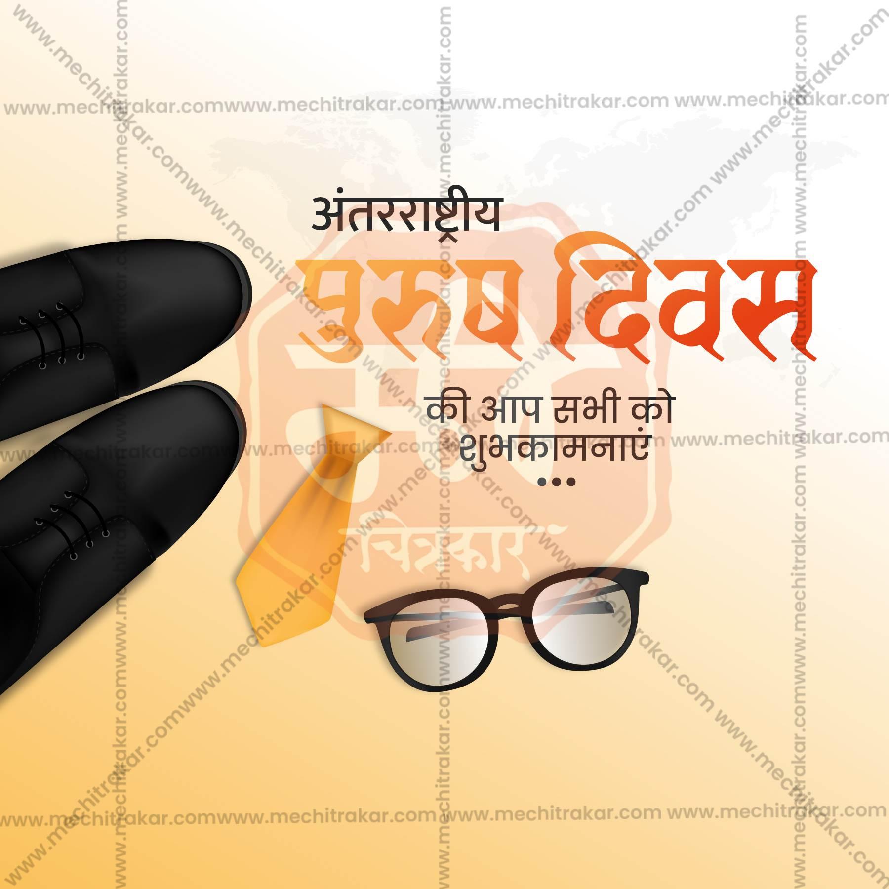 Professional International Men's Day Template Design for Social Media in Marathi, Hindi, and English - PSD and JPG by Me Chitrakar