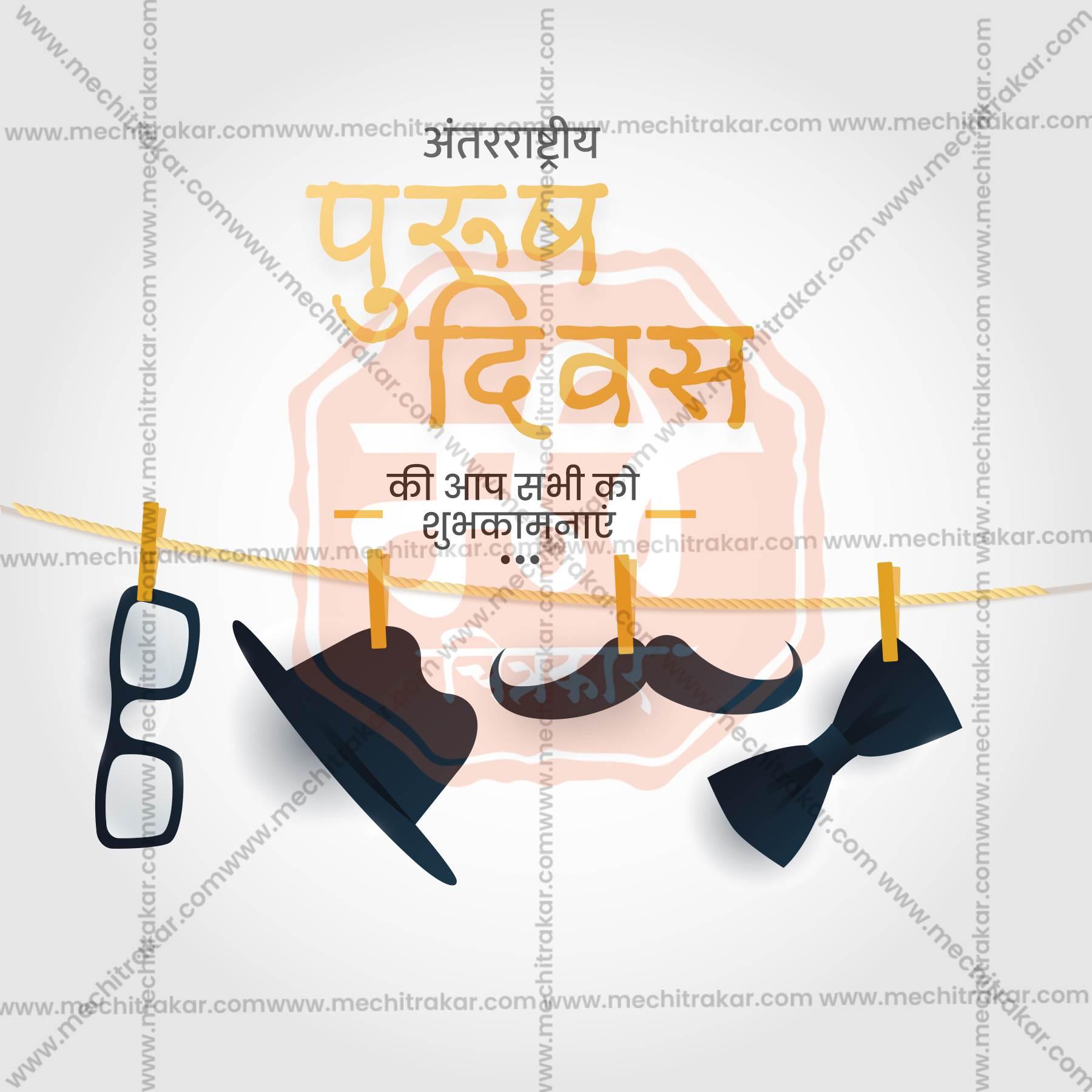 Beautiful International Men's Day Event Poster in Marathi, Hindi, and English - High-Quality Editable PSD and JPG by Me Chitrakar