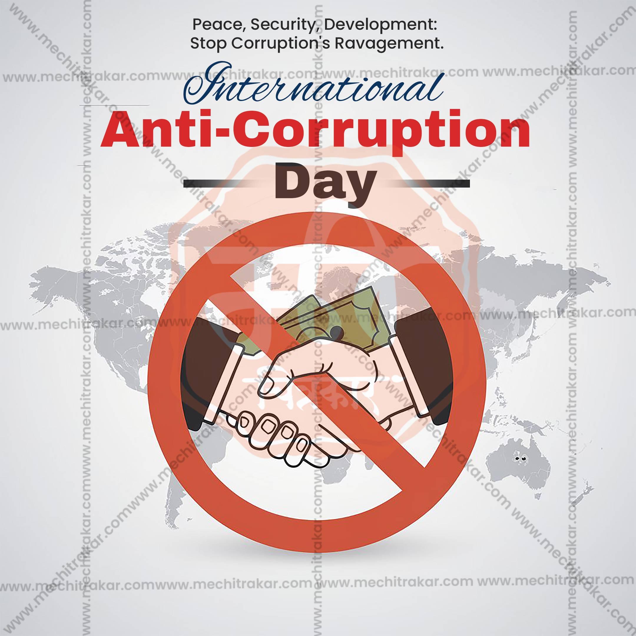High-Quality International Anti-Corruption Day Marathi  editable Flyer in Marathi, Hindi, and English - Editable PSD and JPG by Me Chitrakar