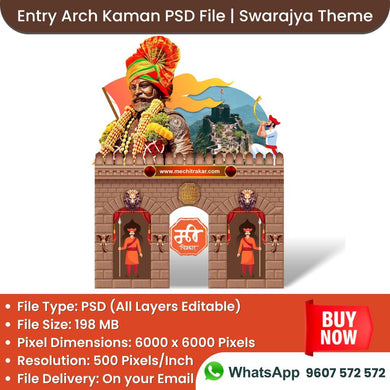 Swarajya Theme Entry Arch and Kamaan Template - Creative Editable PSD File - Mechitrakar | BEK0824-8