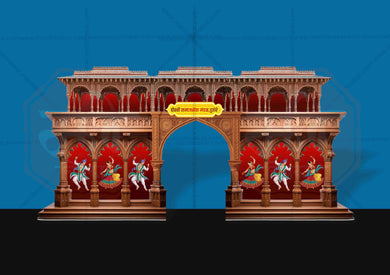 Navratri Dandiya Entry Arch and Kamaan Template - Creative Editable PSD File - Mechitrakar | BEK0824-18