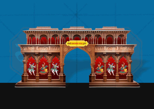 Navratri Dandiya Entry Arch and Kamaan Template - Creative Editable PSD File - Mechitrakar | BEK0824-18