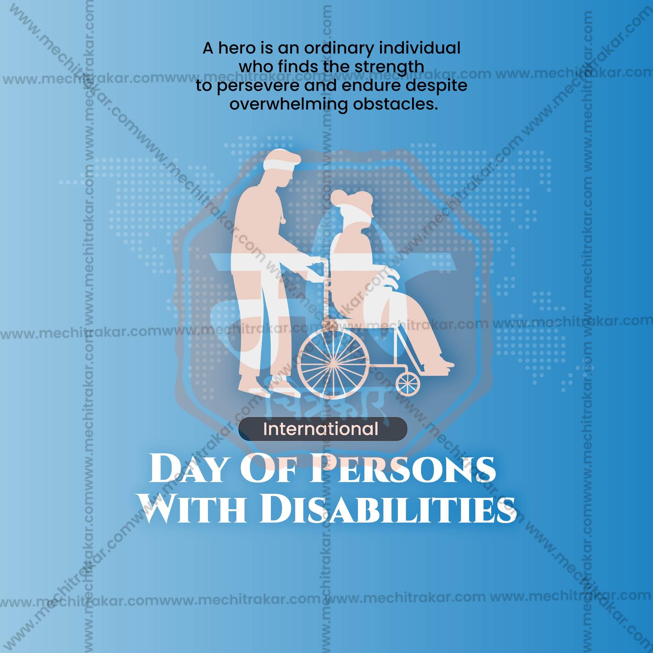 Creative International Day of Persons with Disabilities editable Poster in Marathi, Hindi, and English - Editable PSD and JPG by Me Chitrakar