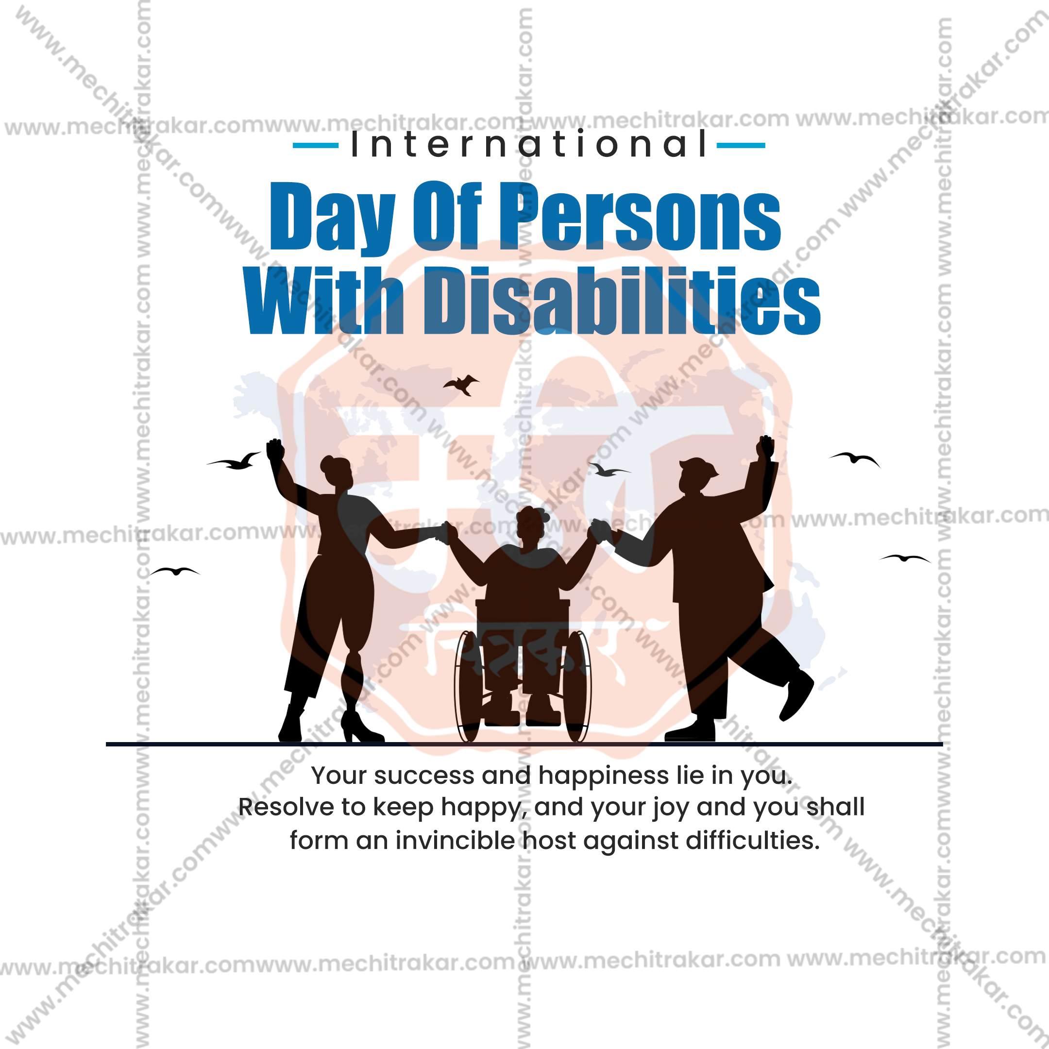 High-Quality International Day of Persons with Disabilities editable Social Media Post in Marathi, Hindi, and English - PSD and JPG by Me Chitrakar