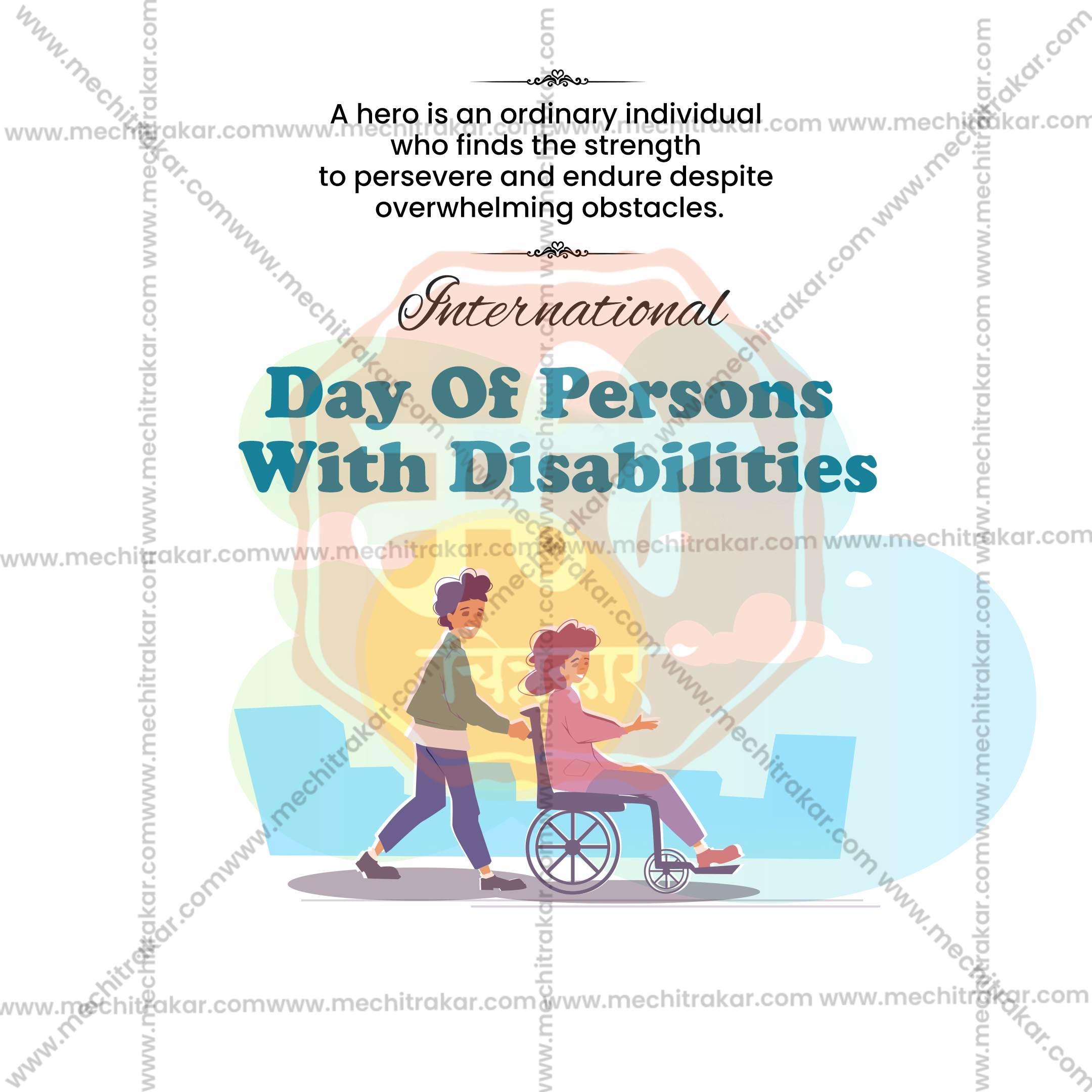 Stunning International Day of Persons with Disabilities editable Banner in Marathi, Hindi, and English - Editable PSD and JPG by Me Chitrakar