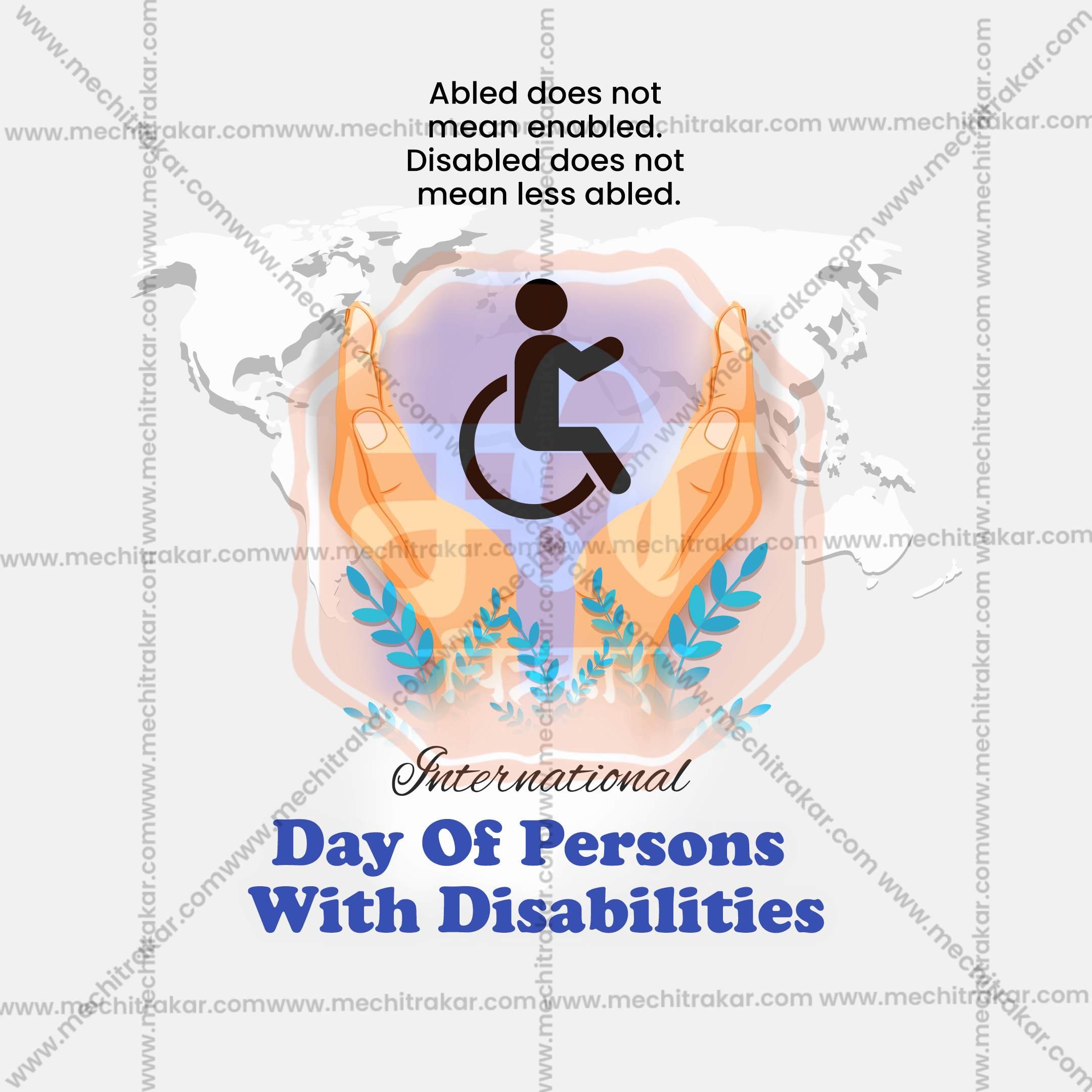 Beautiful International Day of Persons with Disabilities Event Poster in Marathi, Hindi, and English - High-Quality Editable PSD and JPG by Me Chitrakar