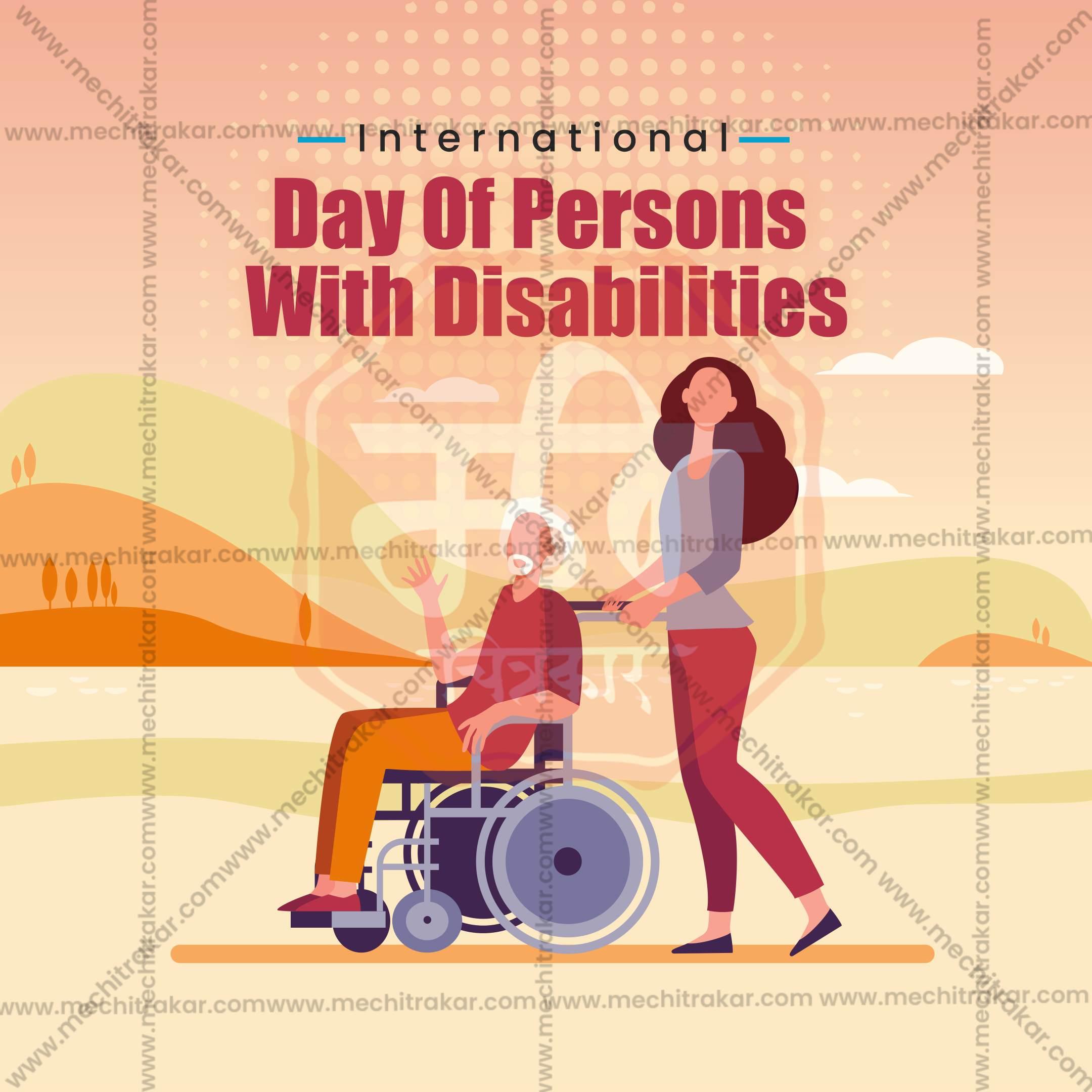 High-Quality International Day of Persons with Disabilities editable Flyer in Marathi, Hindi, and English - Editable PSD and JPG by Me Chitrakar