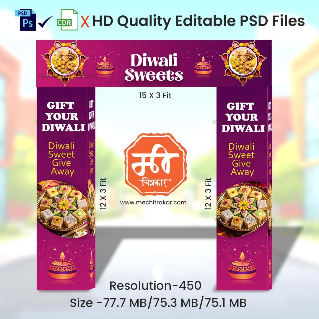 Branding & Marketing Kaman Arch - Diwali Sweets Shop Give Away Theme in English (Editable PSD Files) by Mechitrakar | MWK1024-10