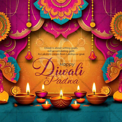 Professional Diwali Padwa Template Design in Marathi, Hindi, and English - High-Quality Editable PSD and JPG by Me Chitrakar