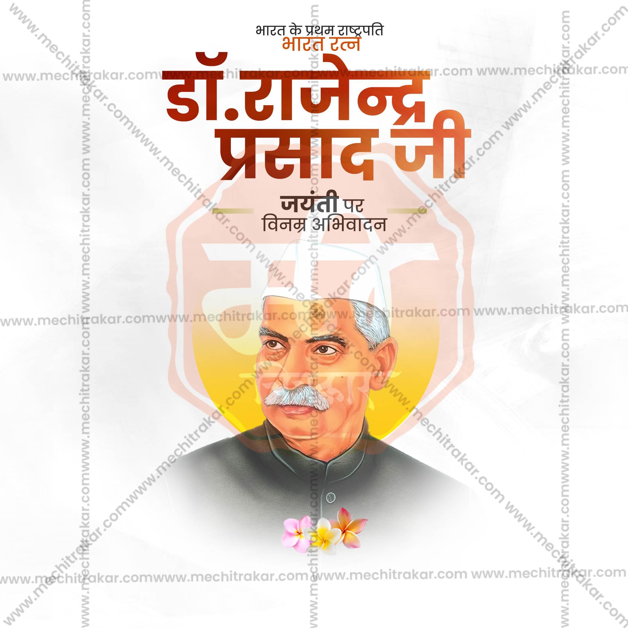 Stunning Dr. Rajendra Prasad Jayanti editable Banner in Marathi, Hindi, and English - Editable PSD and JPG by Me Chitrakar