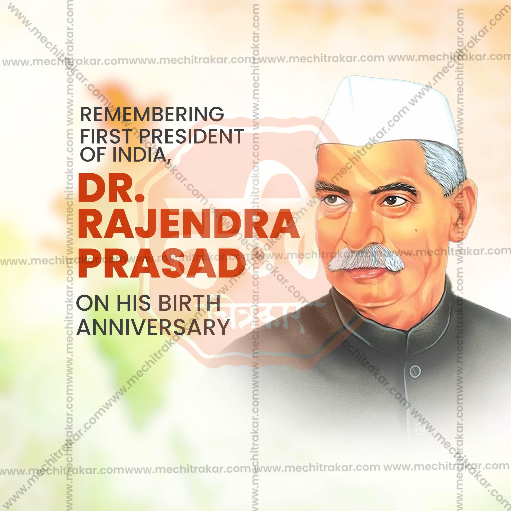 Professional Dr. Rajendra Prasad Jayanti Template Design in Marathi, Hindi, and English - High-Quality Editable PSD and JPG by Me Chitrakar