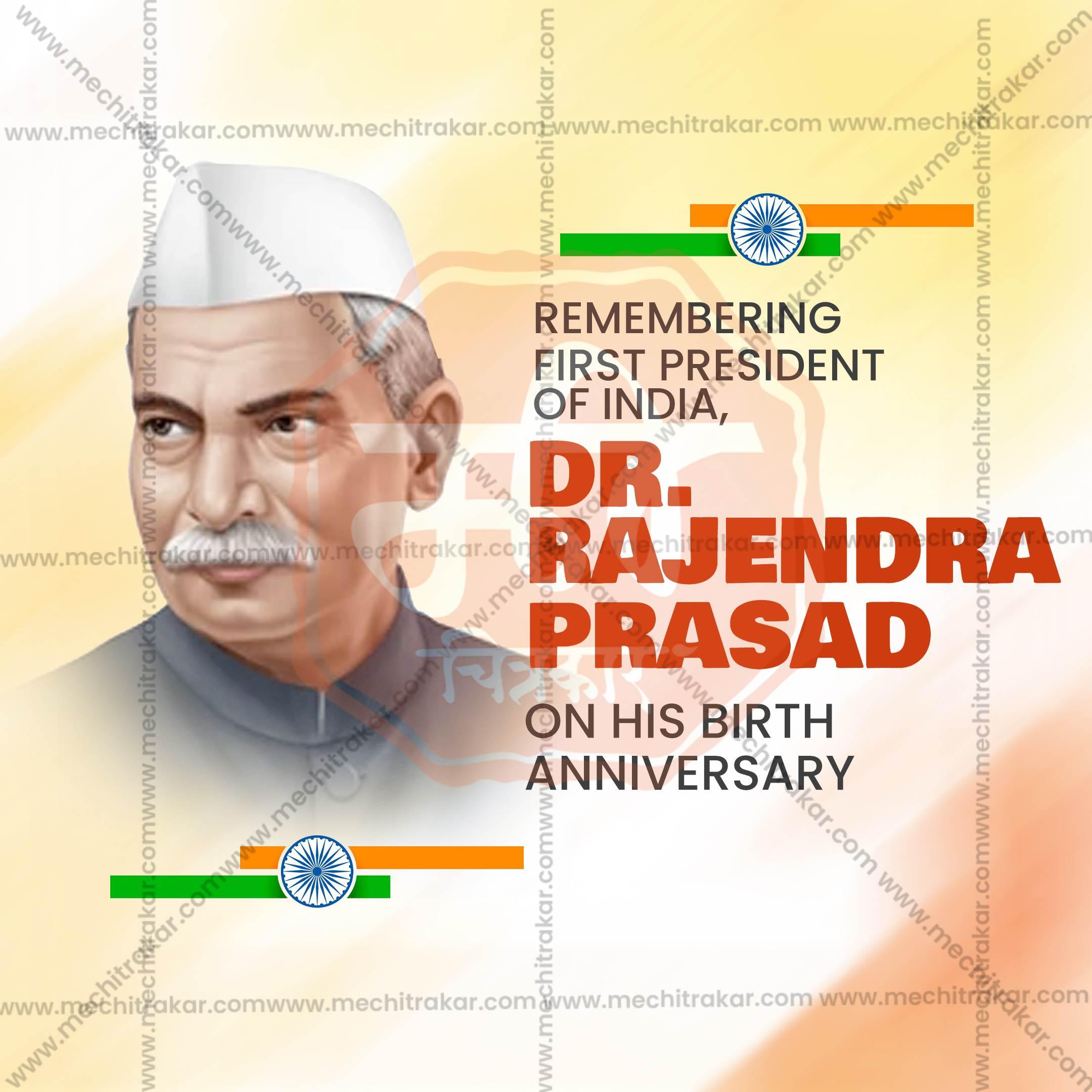 Stunning Dr. Rajendra Prasad Jayanti editable Banner in Marathi, Hindi, and English - Editable PSD and JPG by Me Chitrakar
