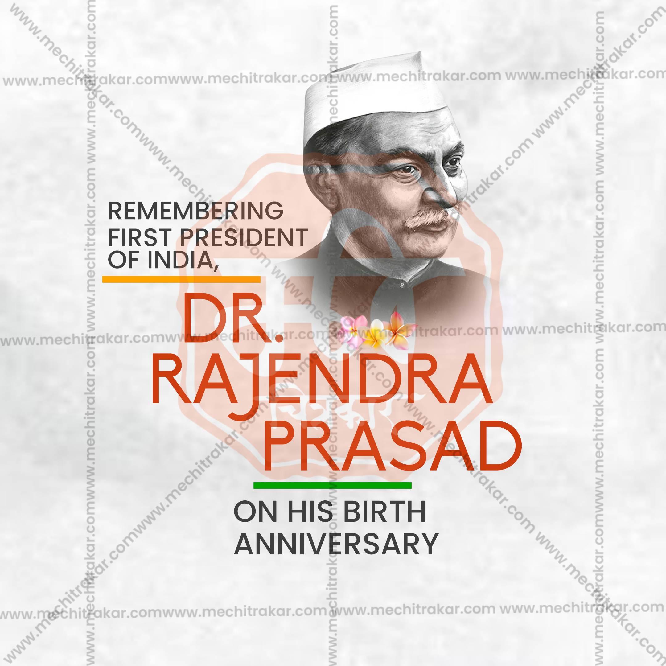 Premium Dr. Rajendra Prasad Jayanti editable Invitation in Marathi, Hindi, and English - Editable PSD and JPG by Me Chitrakar