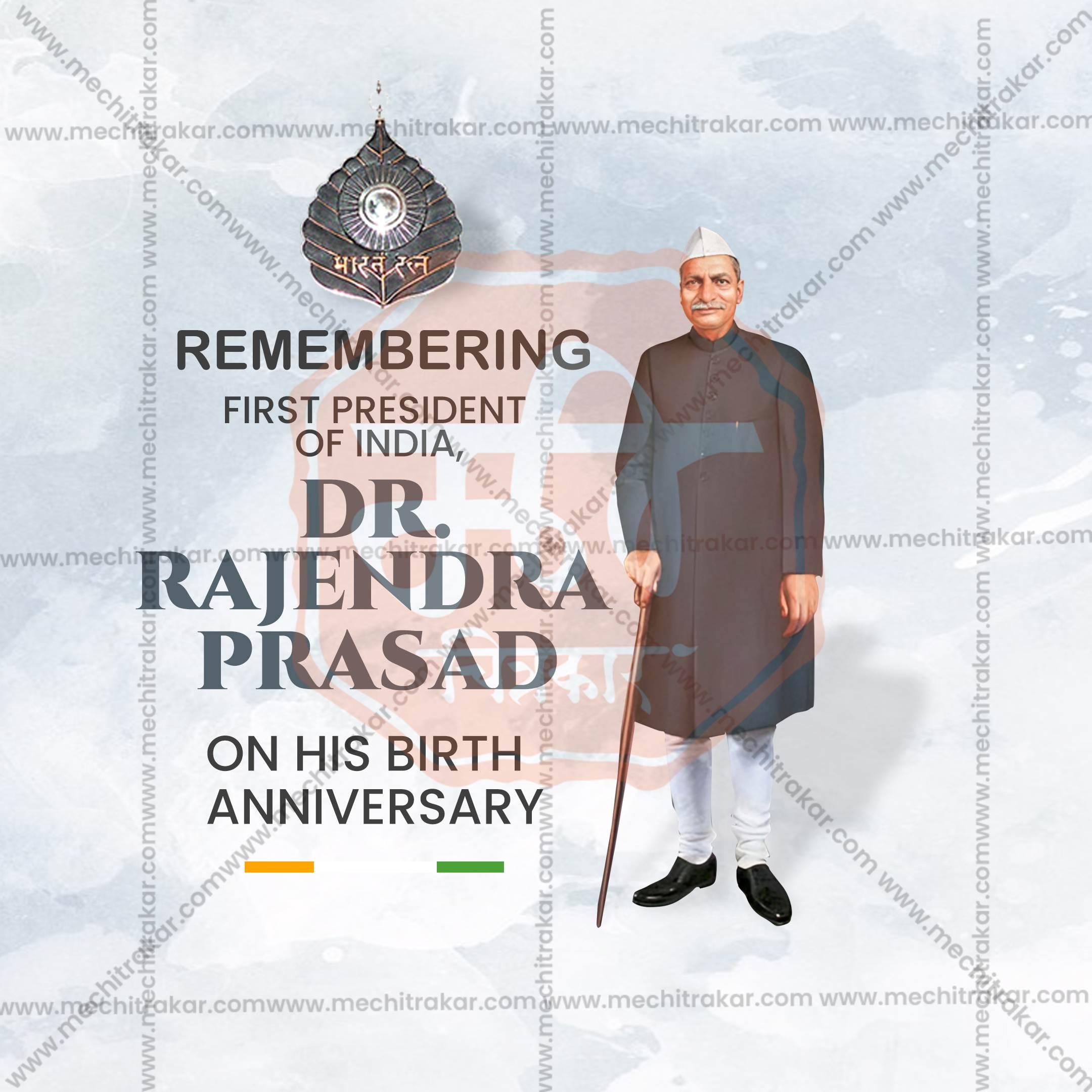 Beautiful Dr. Rajendra Prasad Jayanti Event Poster in Marathi, Hindi, and English - High-Quality Editable PSD and JPG by Me Chitrakar