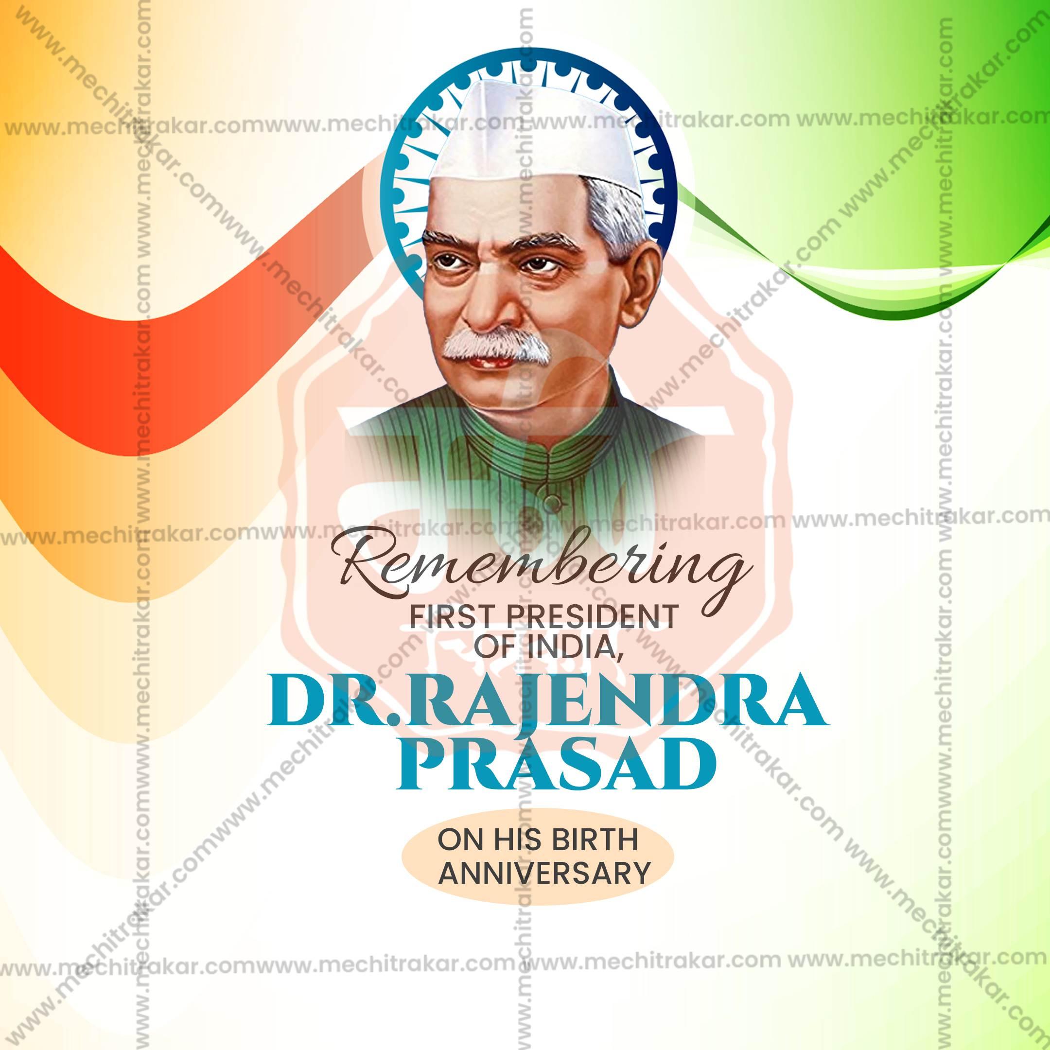 Attractive Dr. Rajendra Prasad Jayanti editable Banner in Marathi, Hindi, and English - PSD and JPG by Me Chitrakar