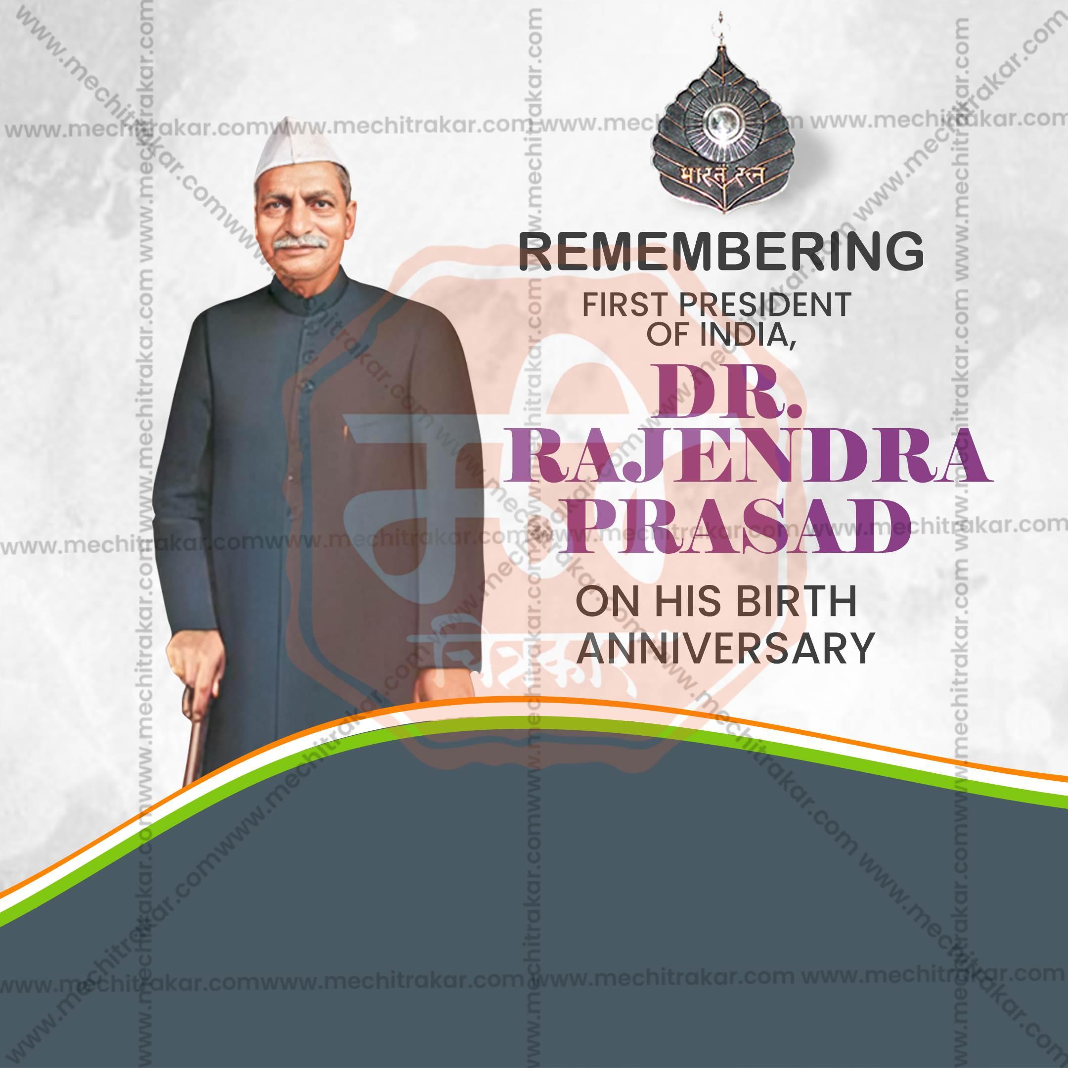 High-Quality Dr. Rajendra Prasad Jayanti editable Flyer in Marathi, Hindi, and English - Editable PSD and JPG by Me Chitrakar