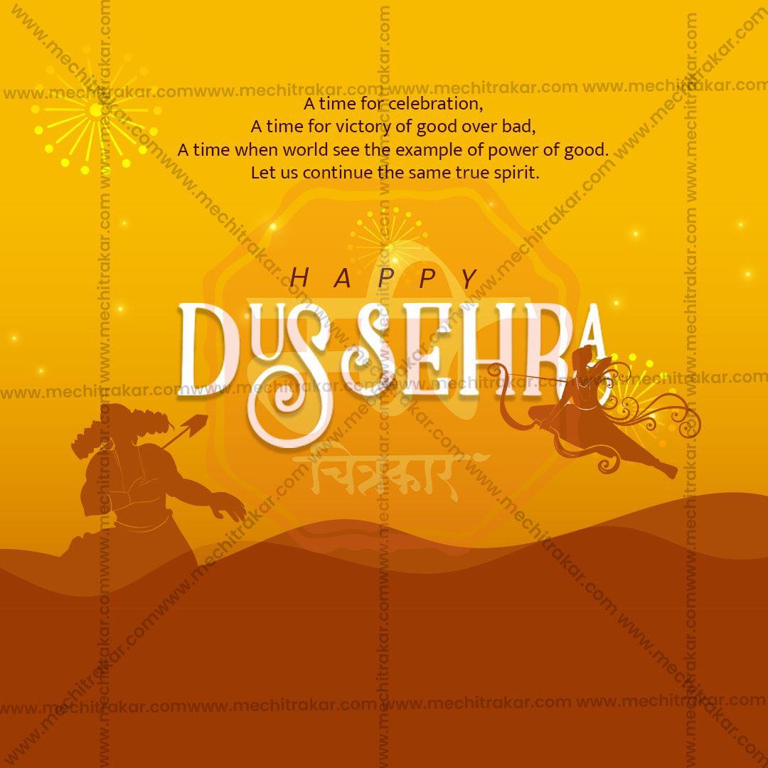 Creative Dussehra Festival Poster in Marathi, Hindi, and English - Editable PSD and JPG by Me Chitrakar