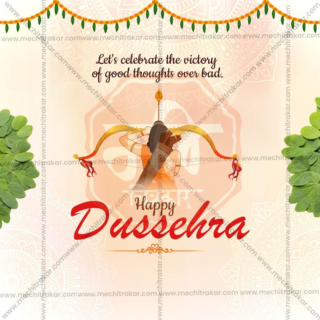 High-Quality Dussehra Festival Social Media Post in Marathi, Hindi, and English - PSD and JPG by Me Chitrakar