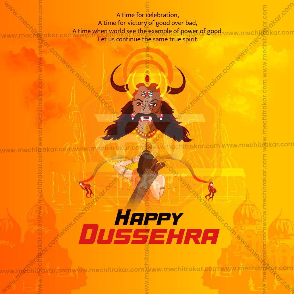 Elegant Dussehra Flyer Design in Marathi, Hindi, and English - High-Quality PSD and JPG by Me Chitrakar