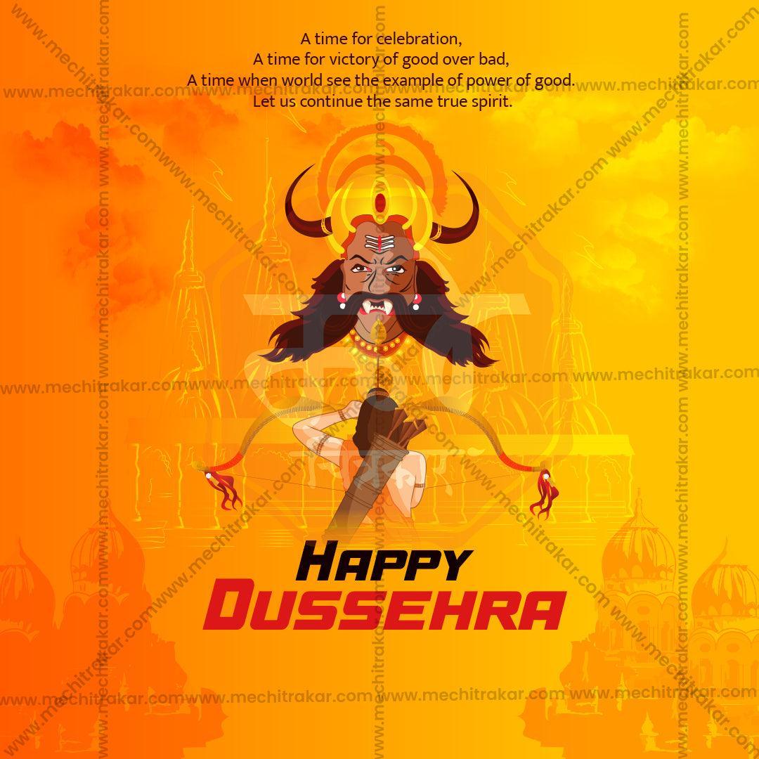 Elegant Dussehra Flyer Design in Marathi, Hindi, and English - High-Quality PSD and JPG by Me Chitrakar