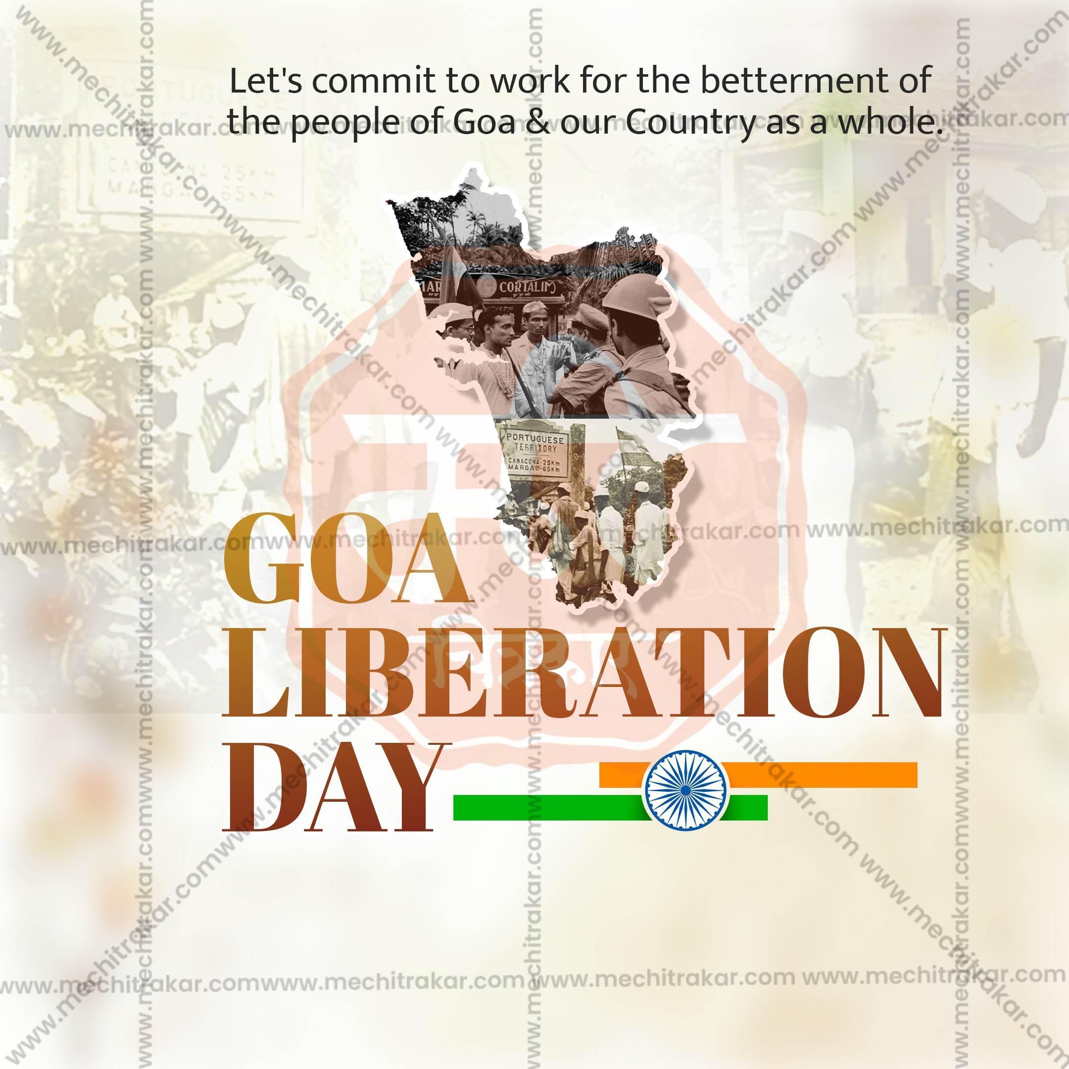 Professional Goa Liberation Day Template Design in Marathi, Hindi, and English - High-Quality Editable PSD and JPG by Me Chitrakar