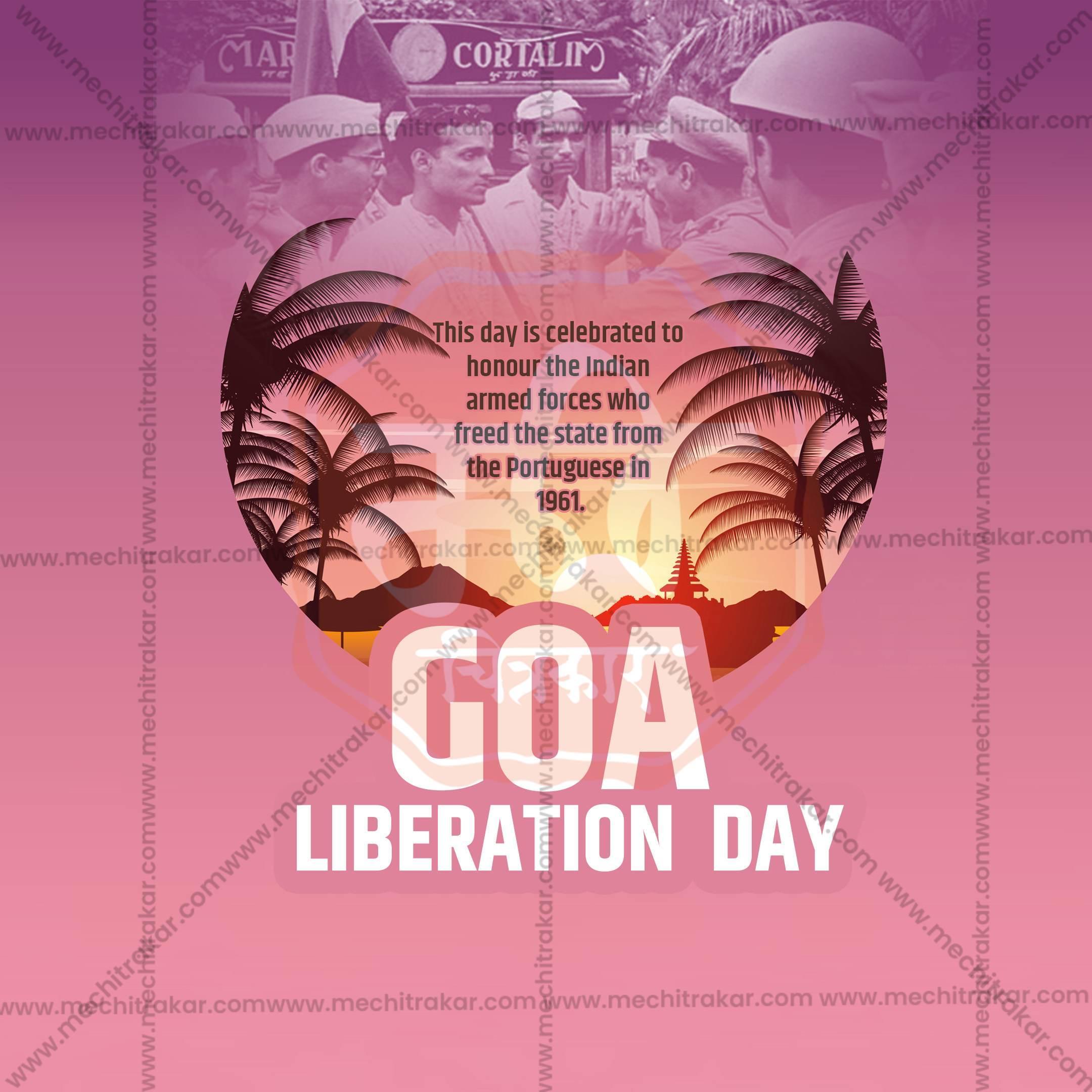 Creative Goa Liberation Day editable Poster in Marathi, Hindi, and English - Editable PSD and JPG by Me Chitrakar