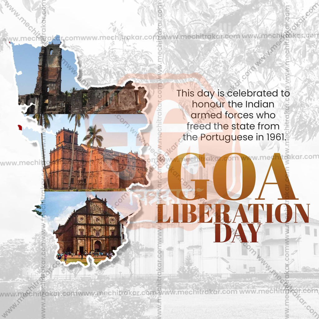 Premium Goa Liberation Day editable Invitation in Marathi, Hindi, and English - Editable PSD and JPG by Me Chitrakar
