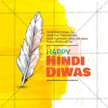 Beautiful Hindi Day Event Poster in Marathi, Hindi, and English - High-Quality Editable PSD  by Me Chitrakar