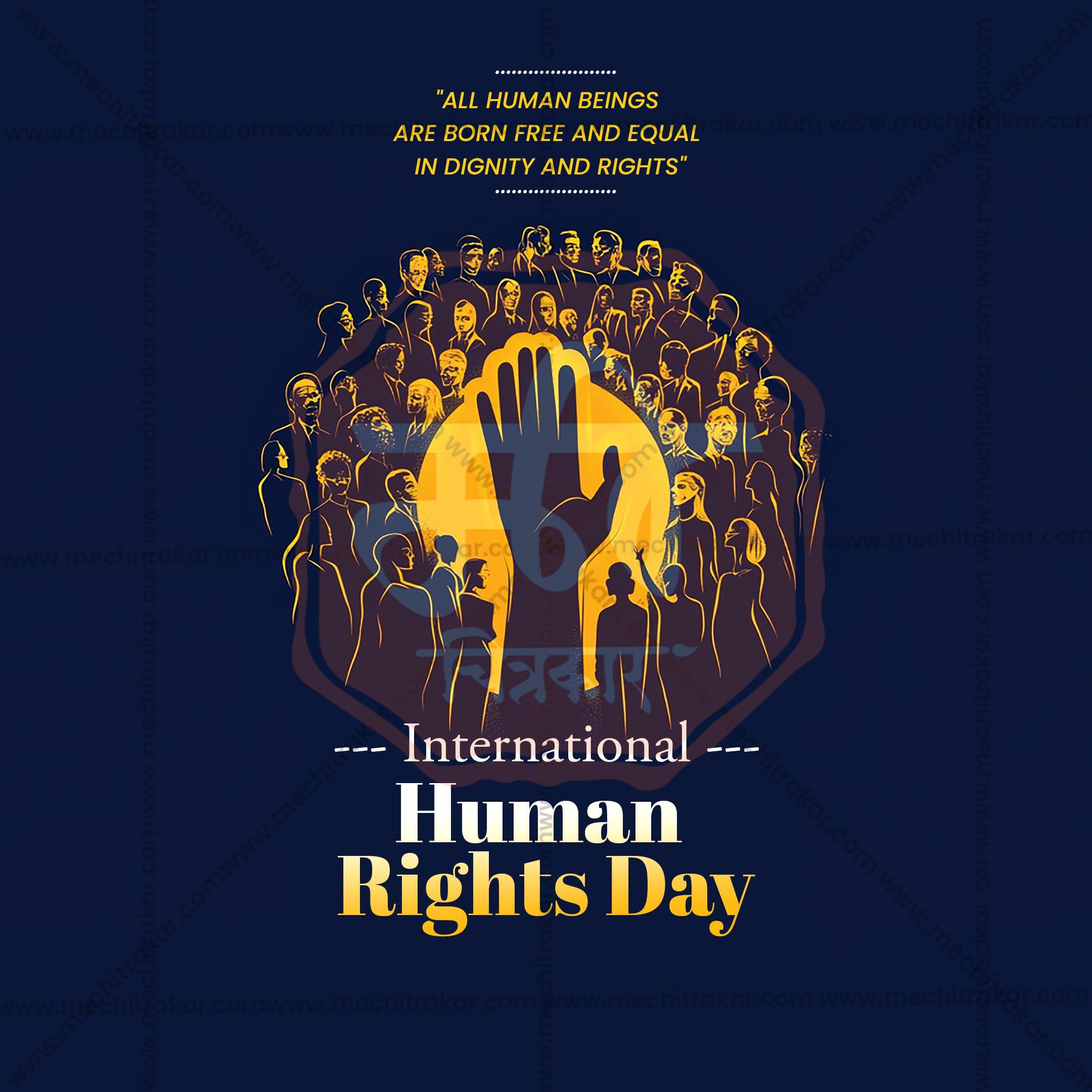 High-Quality Human Rights Day  Marathi  editable Flyer in Marathi, Hindi, and English - Editable PSD and JPG by Me Chitrakar