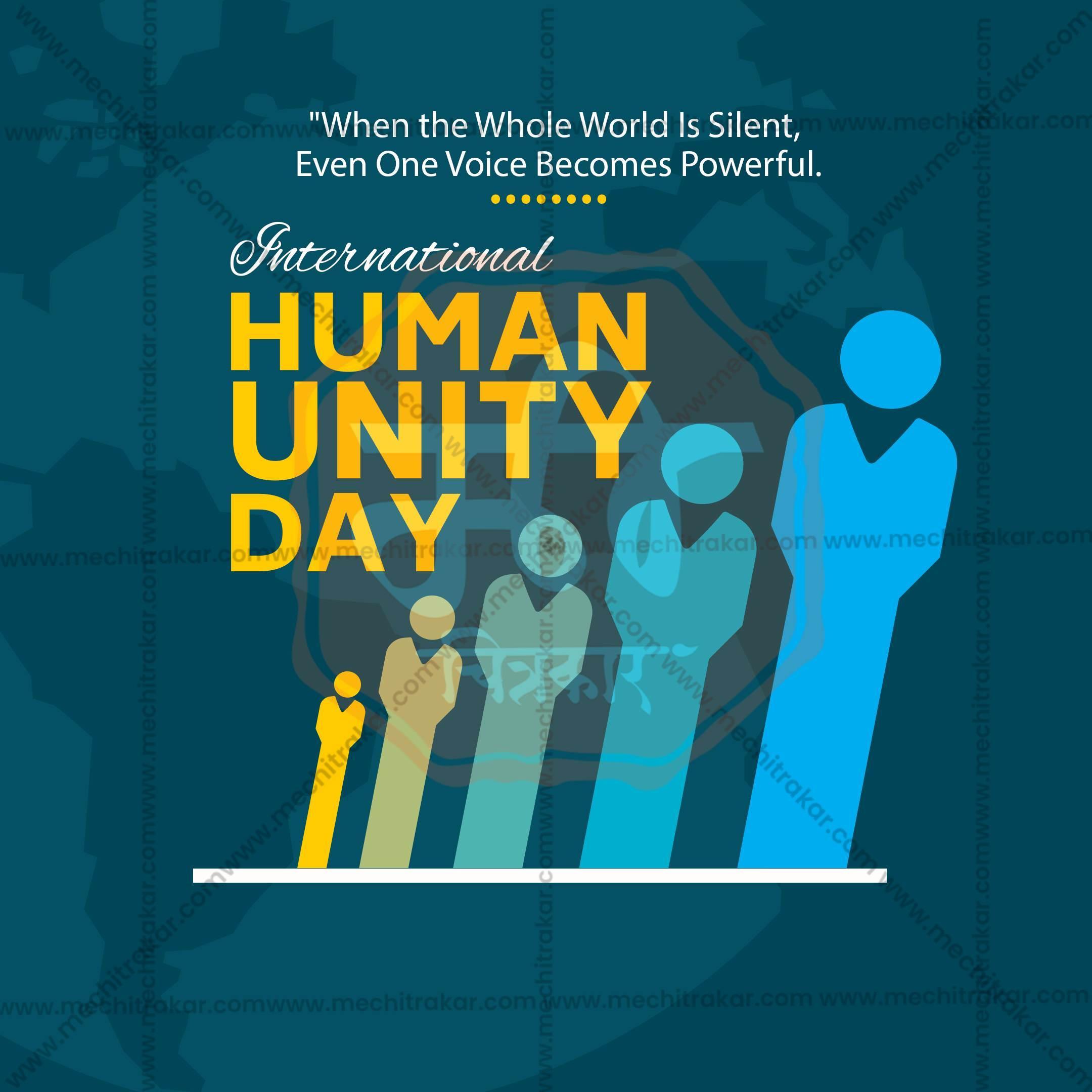 Professional International Human Solidarity Day Template Design for Social Media in Marathi, Hindi, and English - PSD and JPG by Me Chitrakar