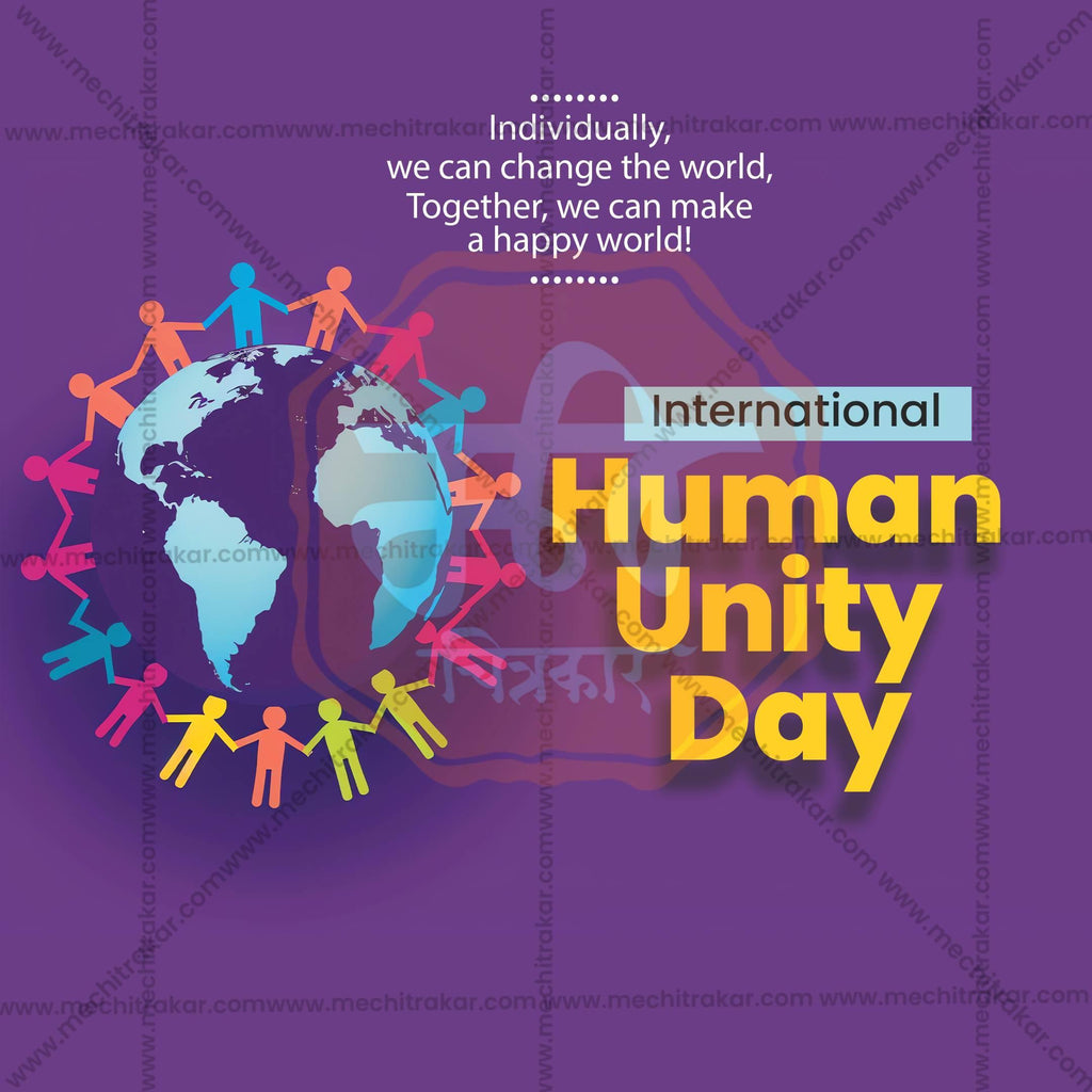 Professional International Human Solidarity Day Template Design in Marathi, Hindi, and English - High-Quality Editable PSD and JPG by Me Chitrakar