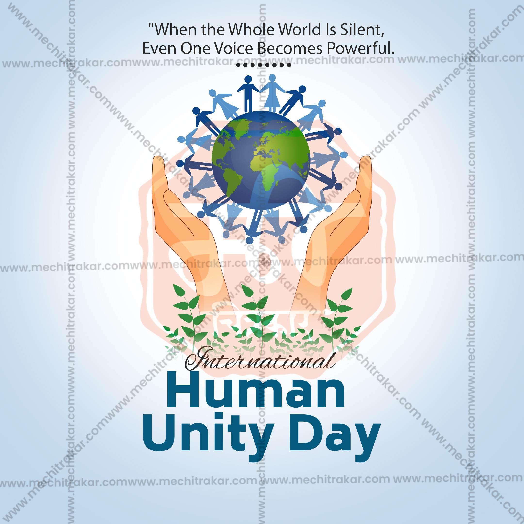 Stunning International Human Solidarity Day editable Banner in Marathi, Hindi, and English - Editable PSD and JPG by Me Chitrakar