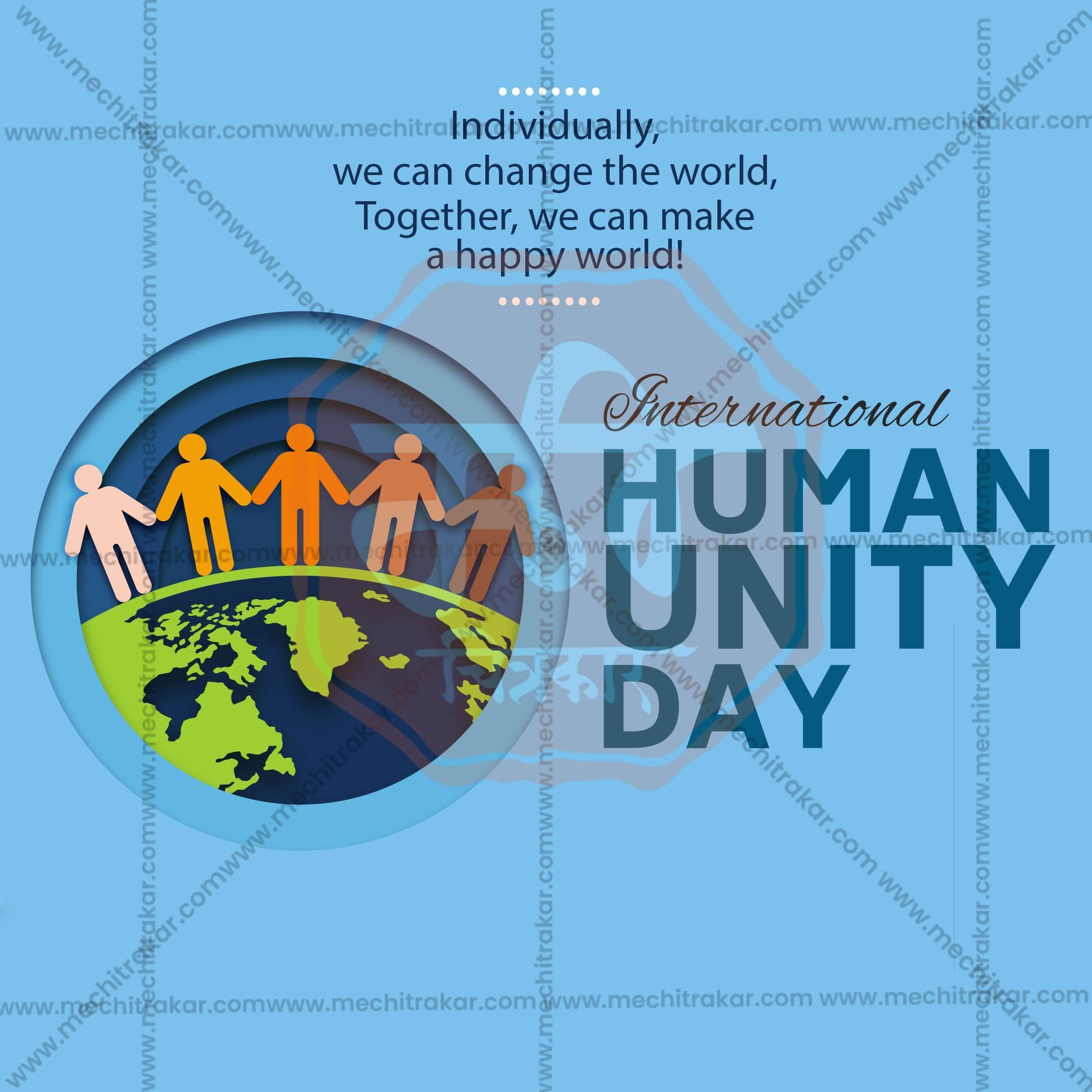 High-Quality International Human Solidarity Day editable Flyer in Marathi, Hindi, and English - Editable PSD and JPG by Me Chitrakar