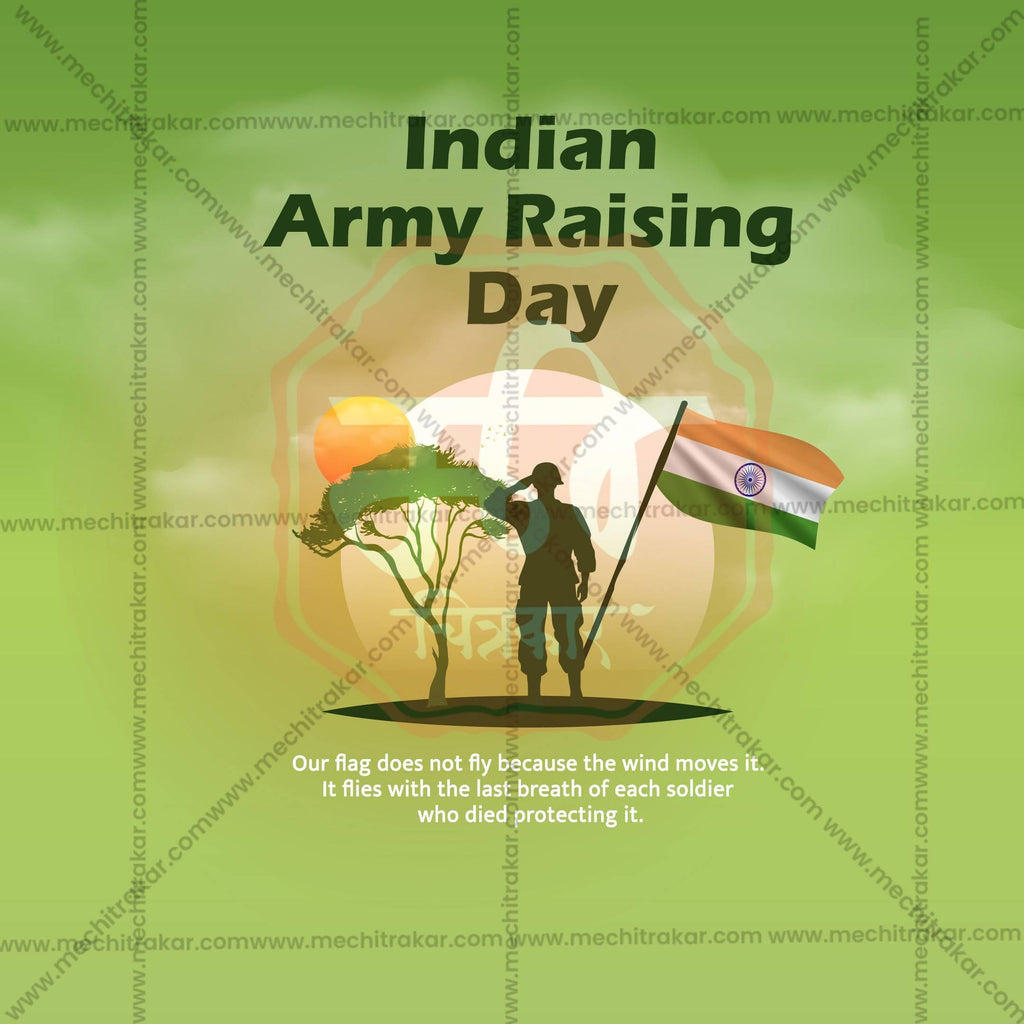 Customizable Indian Army Raising Day PSD for Social Media